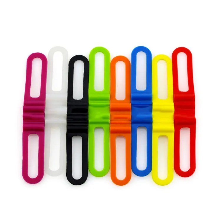 10 PCS High Elastic Silicone Straps Bicycle Fixed Strap Car Light Beam, Size: One Size(Black)