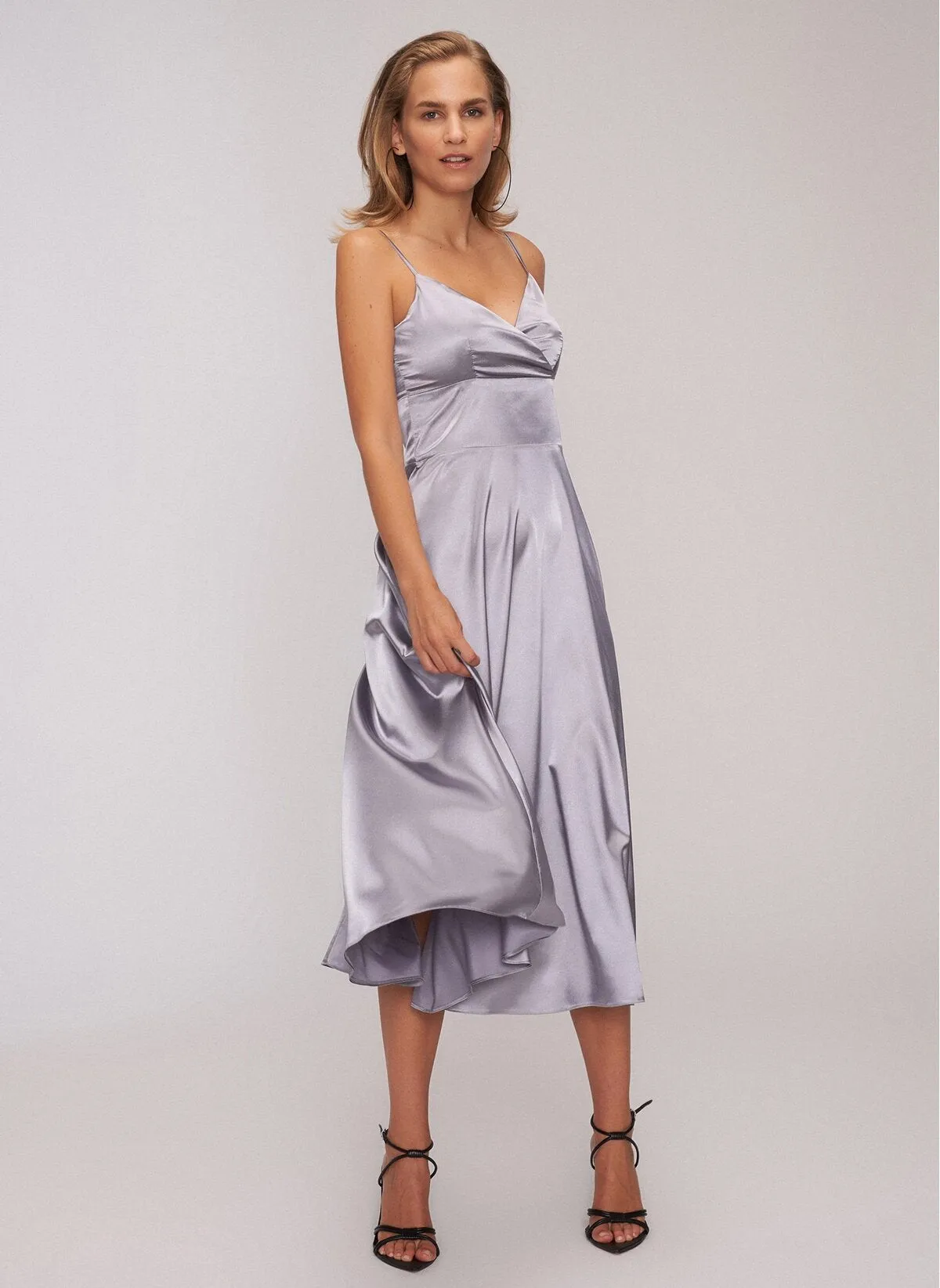 13555 Lilac Satin Slip Dress