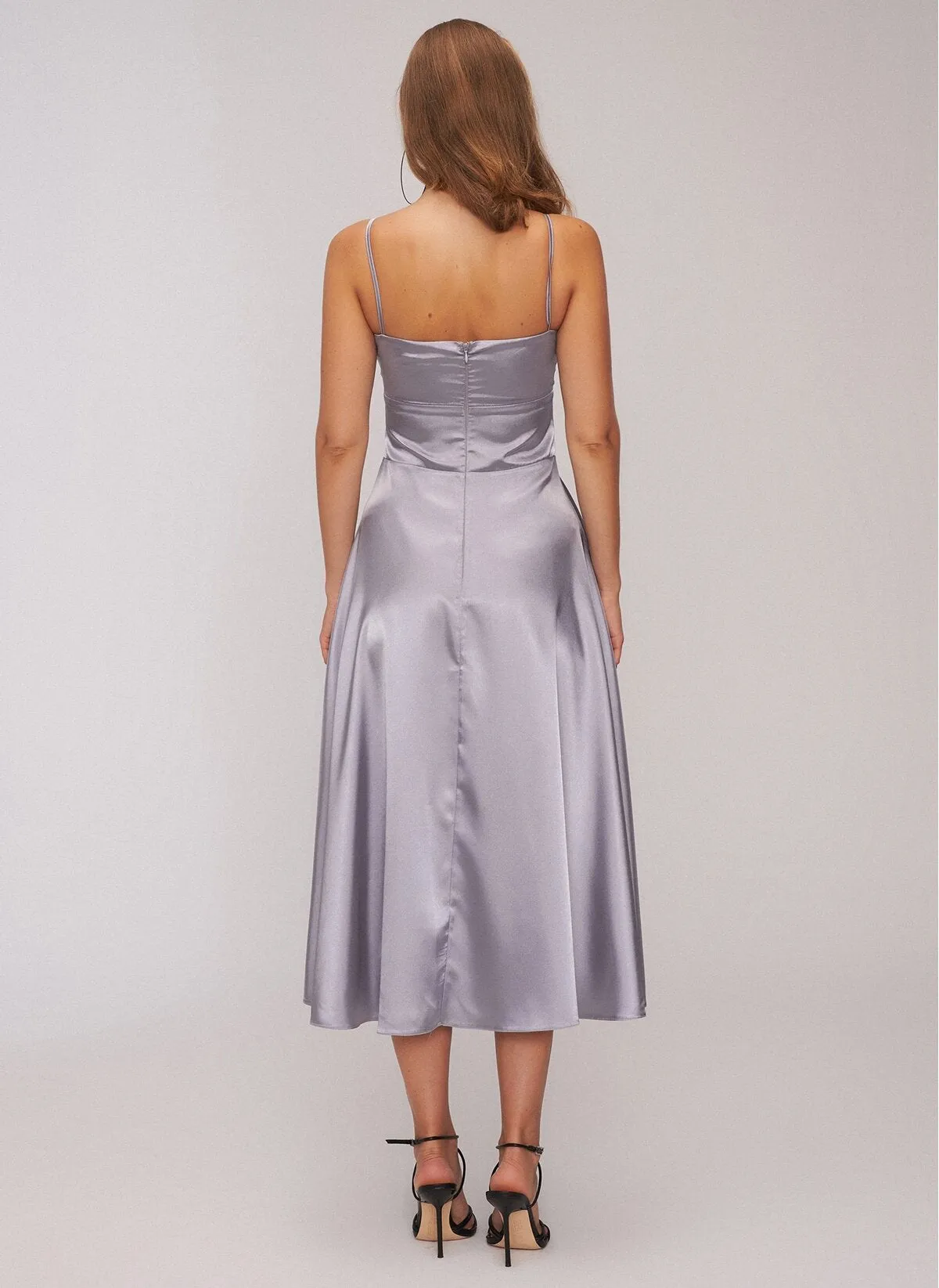 13555 Lilac Satin Slip Dress