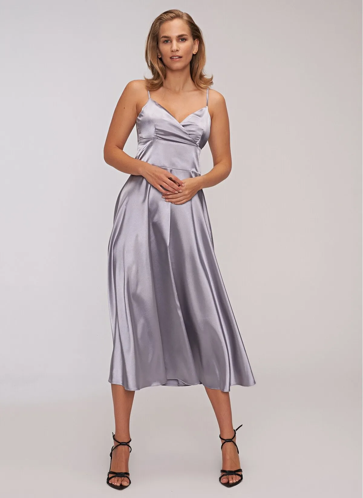 13555 Lilac Satin Slip Dress