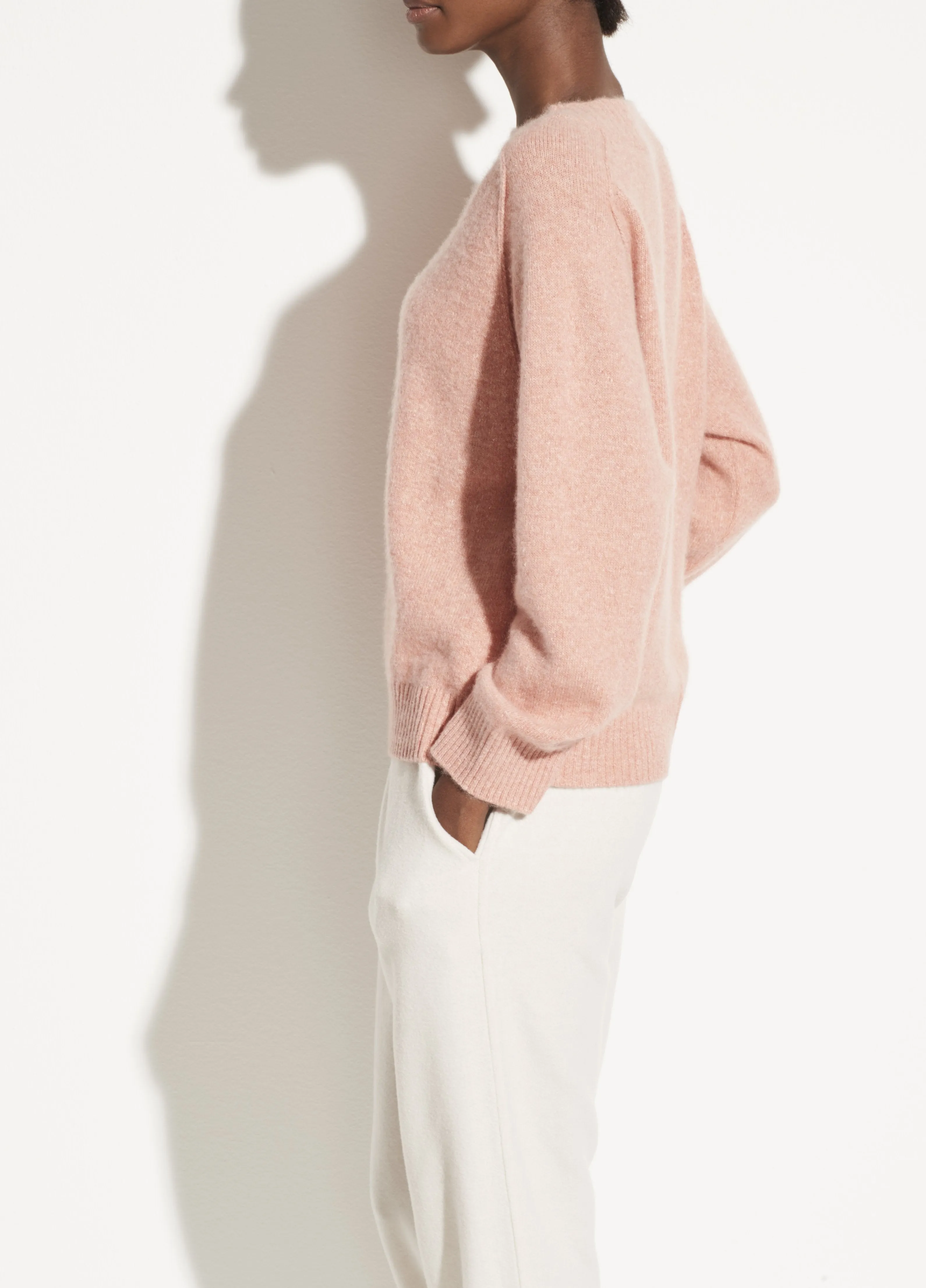 Band Collar Raglan Pullover in Peach Blossom