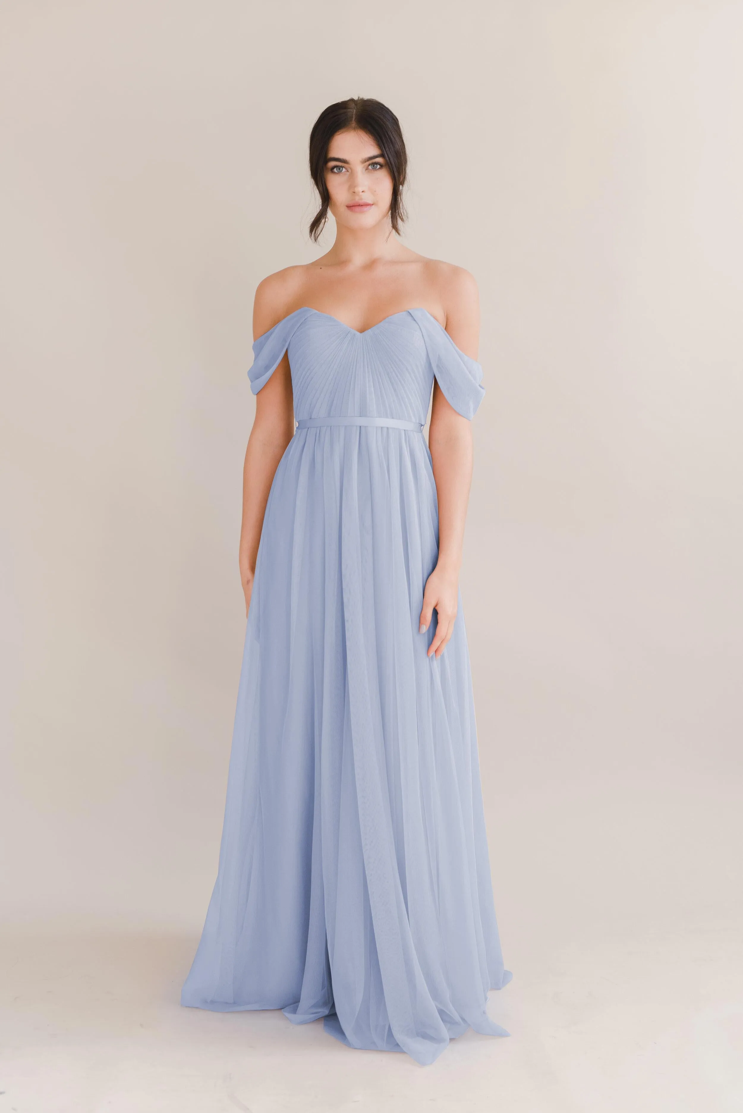 Bardot Bridesmaid Dress In Bluebird Tulle