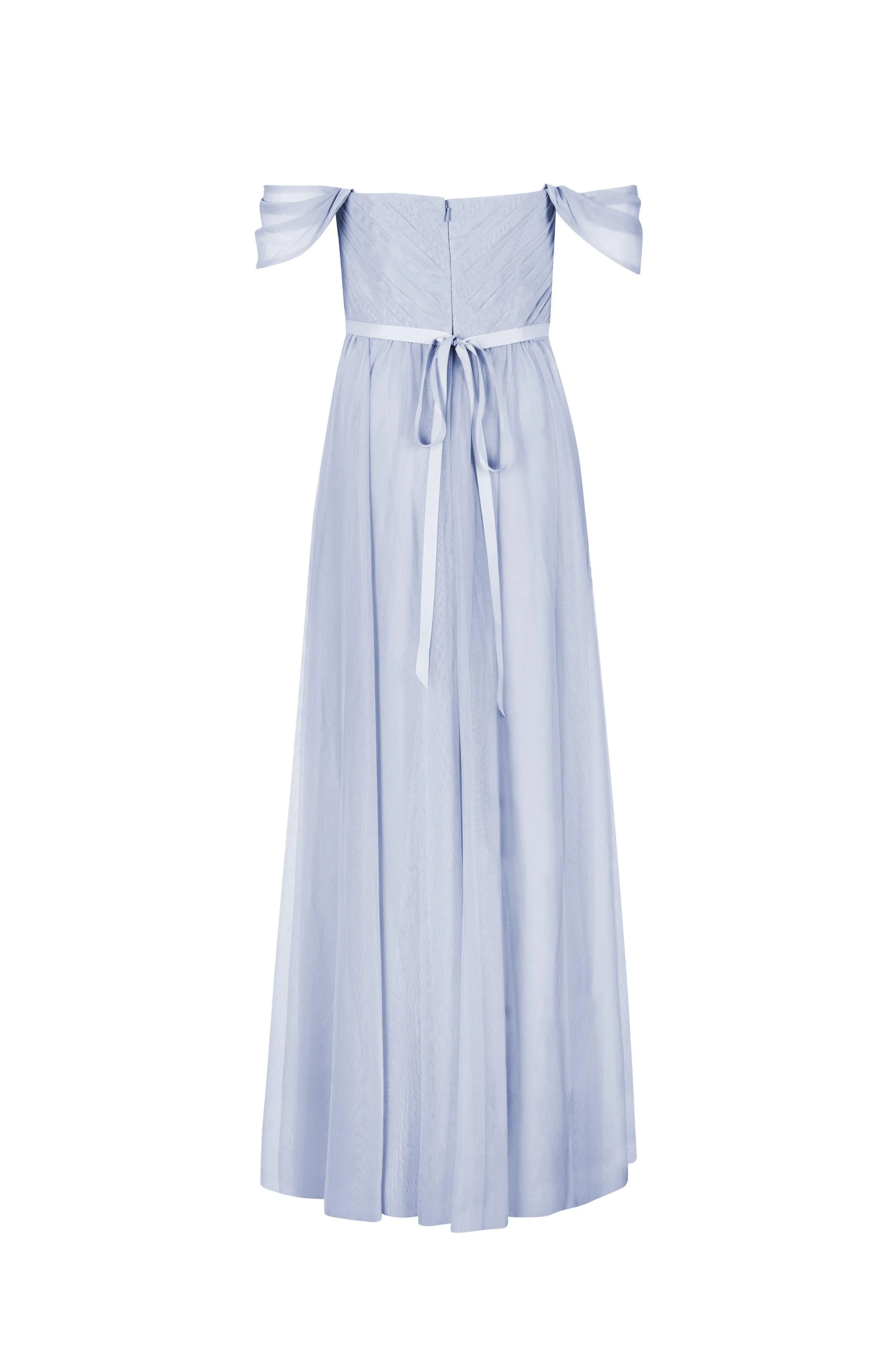 Bardot Bridesmaid Dress In Bluebird Tulle