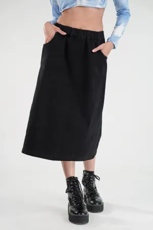 Black Straight Fit Skirt