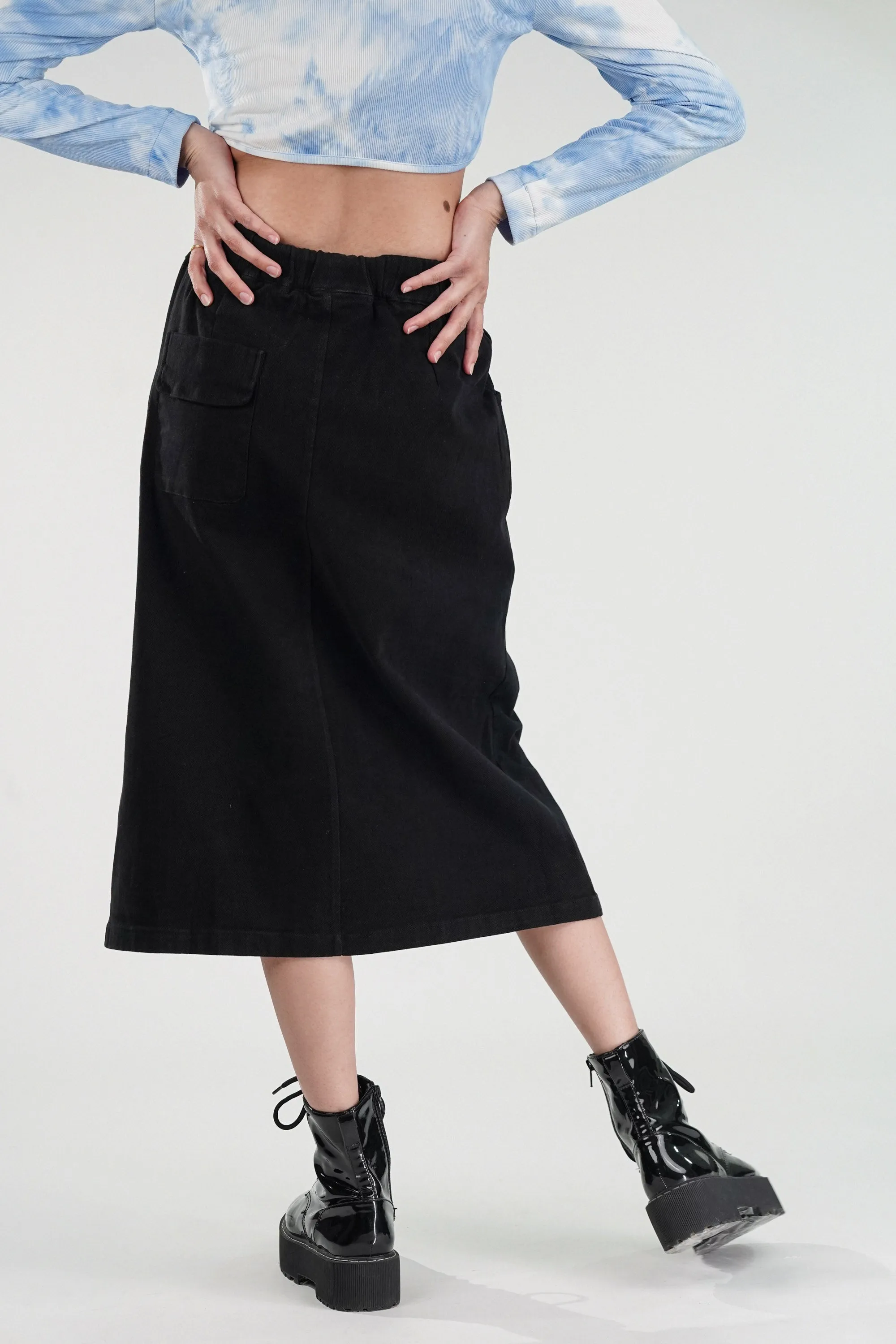 Black Straight Fit Skirt