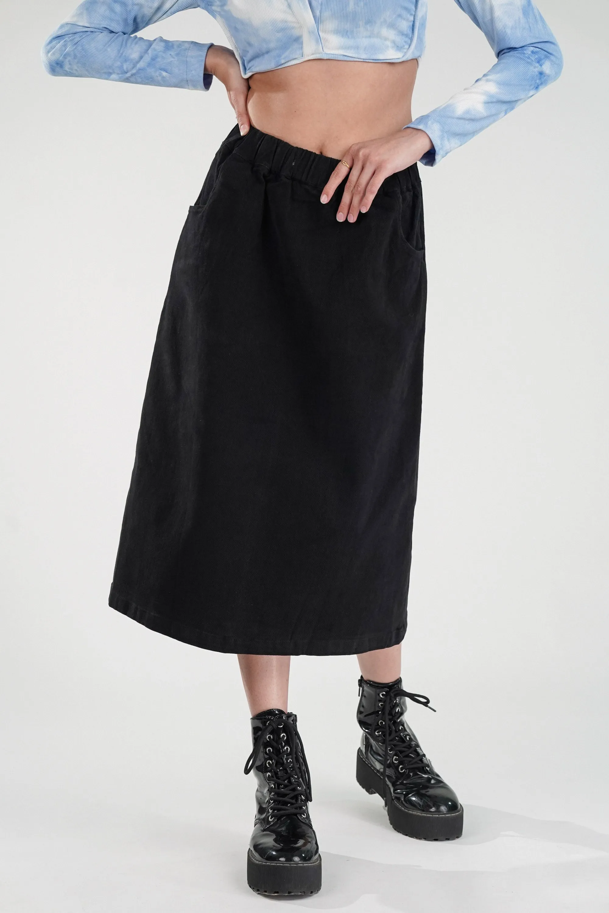 Black Straight Fit Skirt