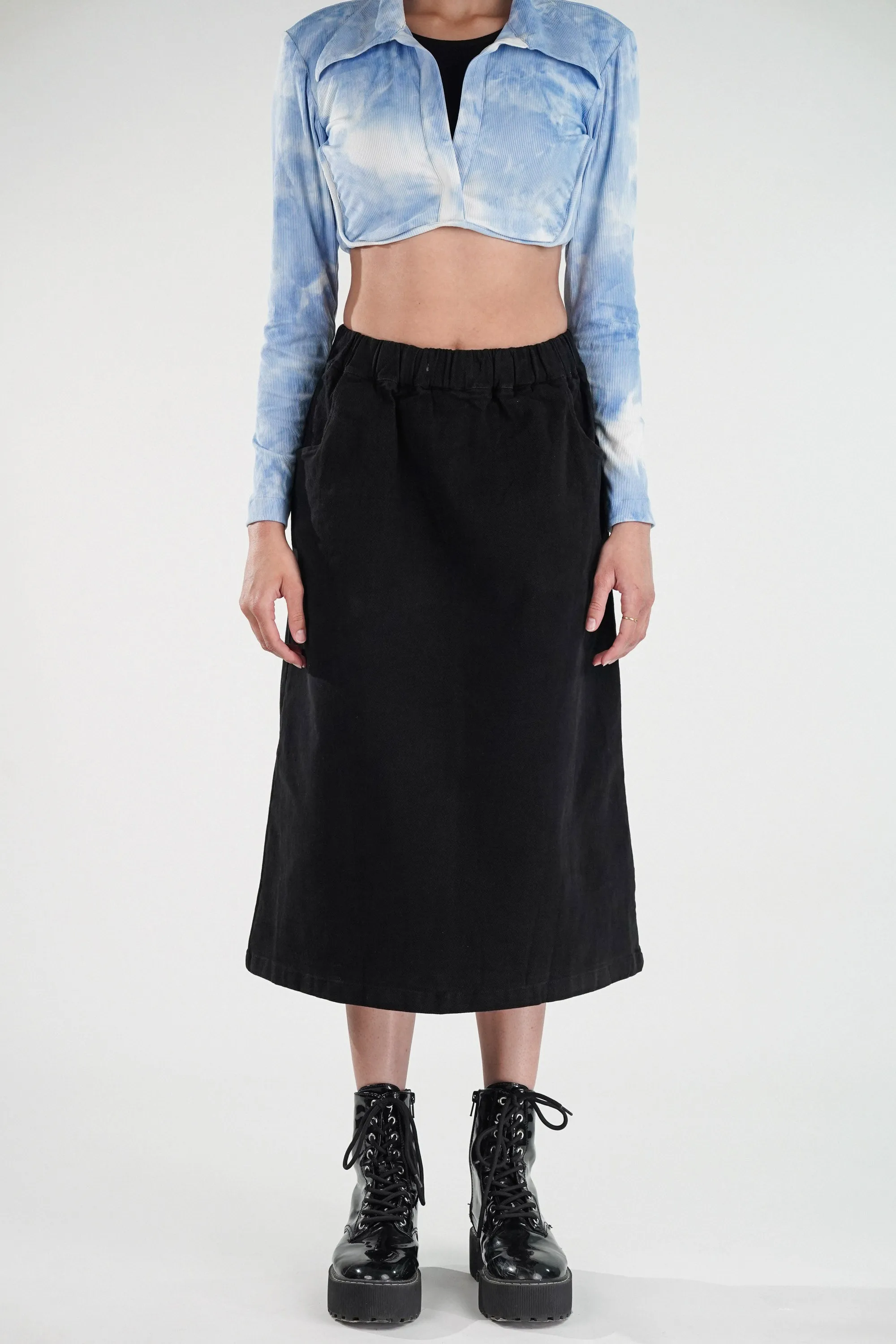 Black Straight Fit Skirt