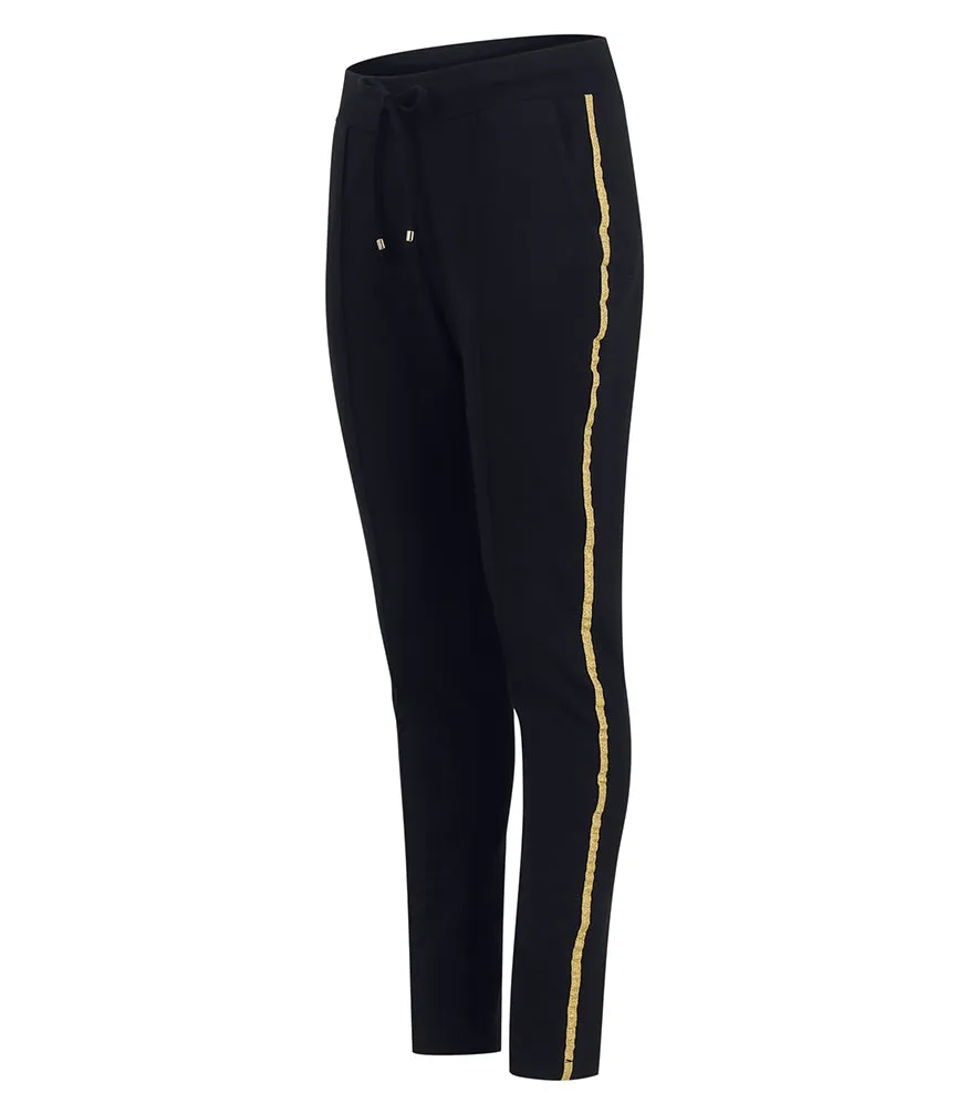 Black W/ Gold Stripe Sweatpants