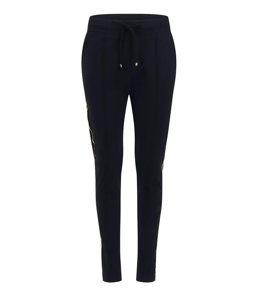 Black W/ Gold Stripe Sweatpants