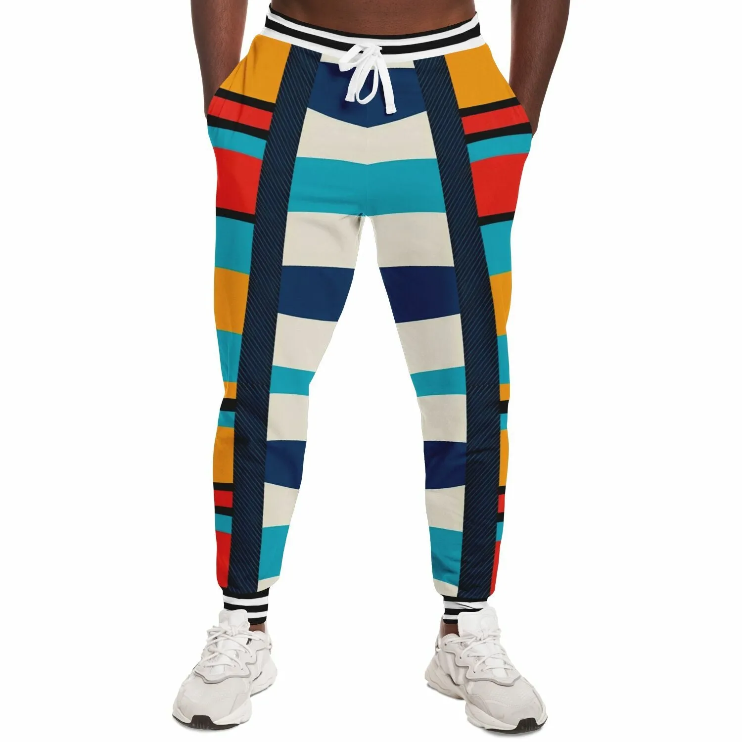 Blue Regatta Stripe Eco-Poly Unisex Joggers