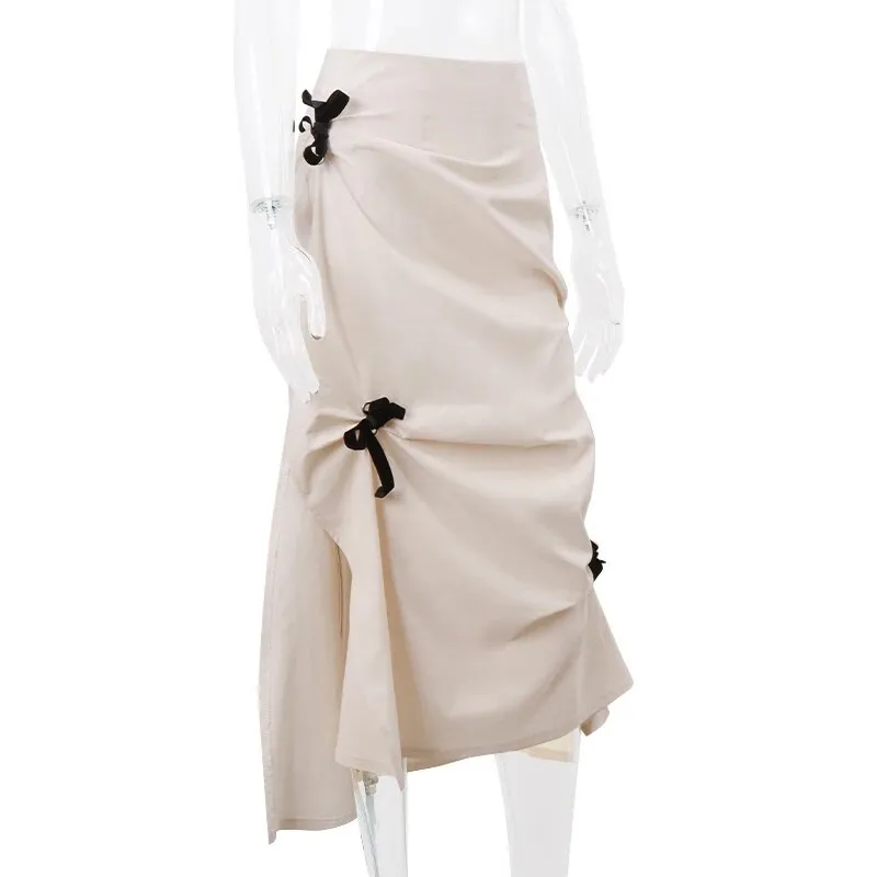 Bow Applique Stylish Long Skirt