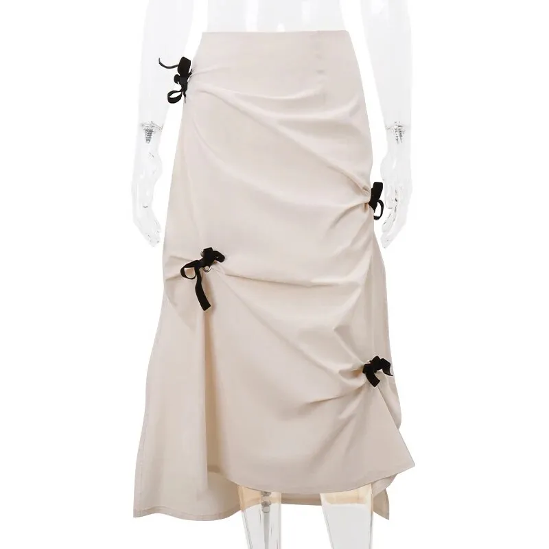 Bow Applique Stylish Long Skirt