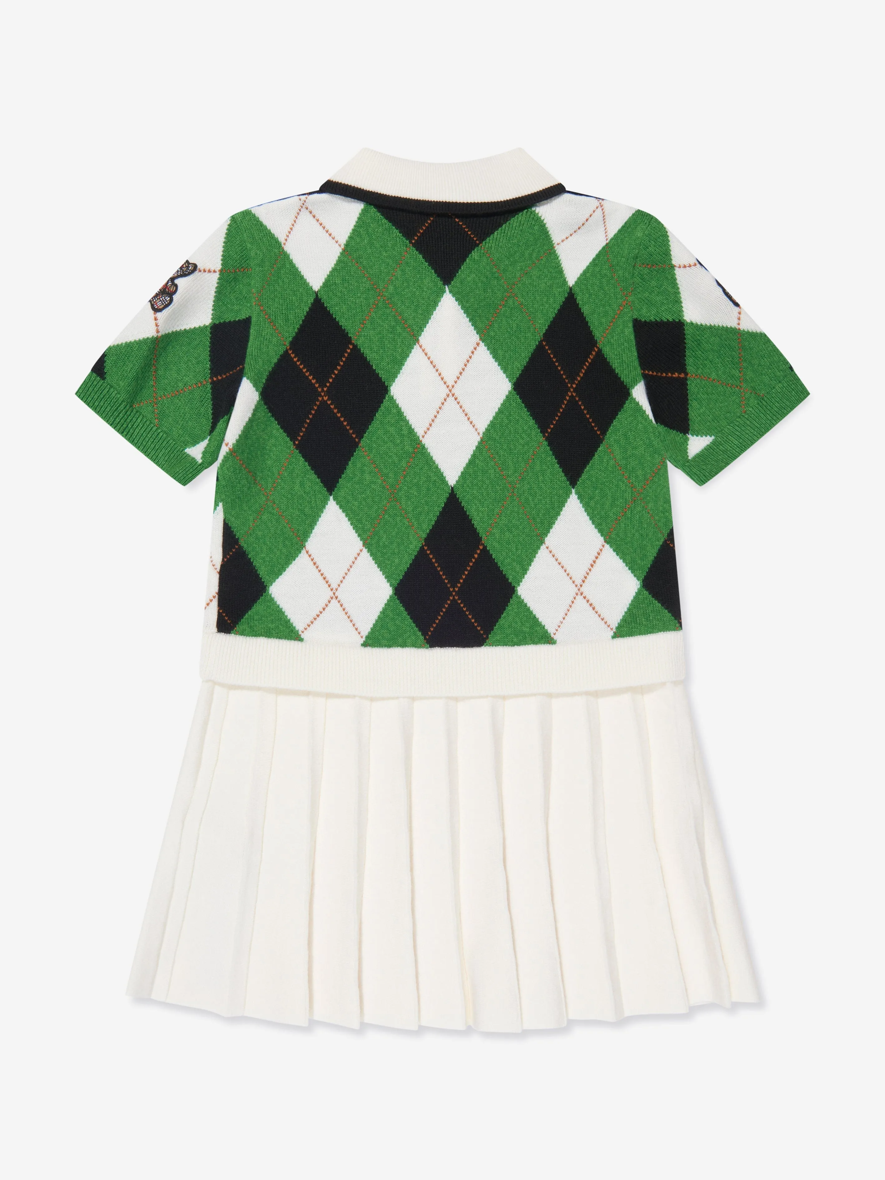 Burberry Girls Bess Argyle Dress in Green