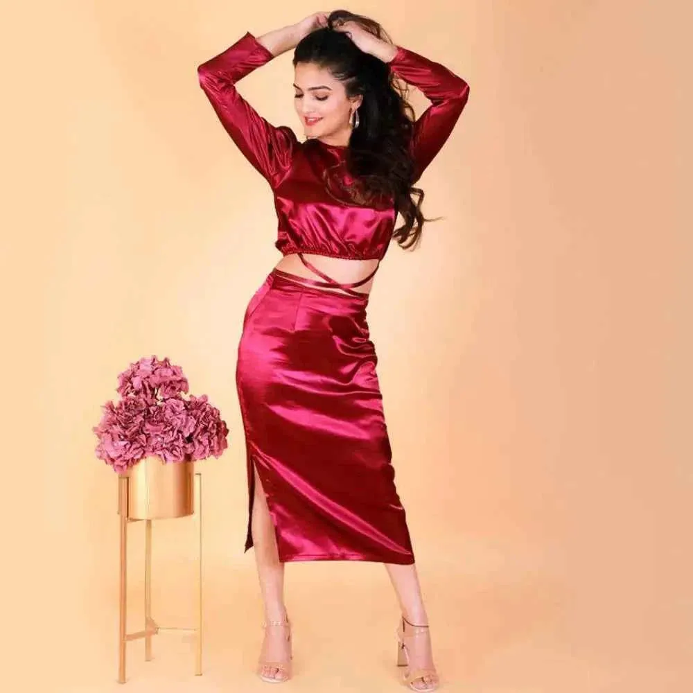 Burgundy Women's Stylish Set