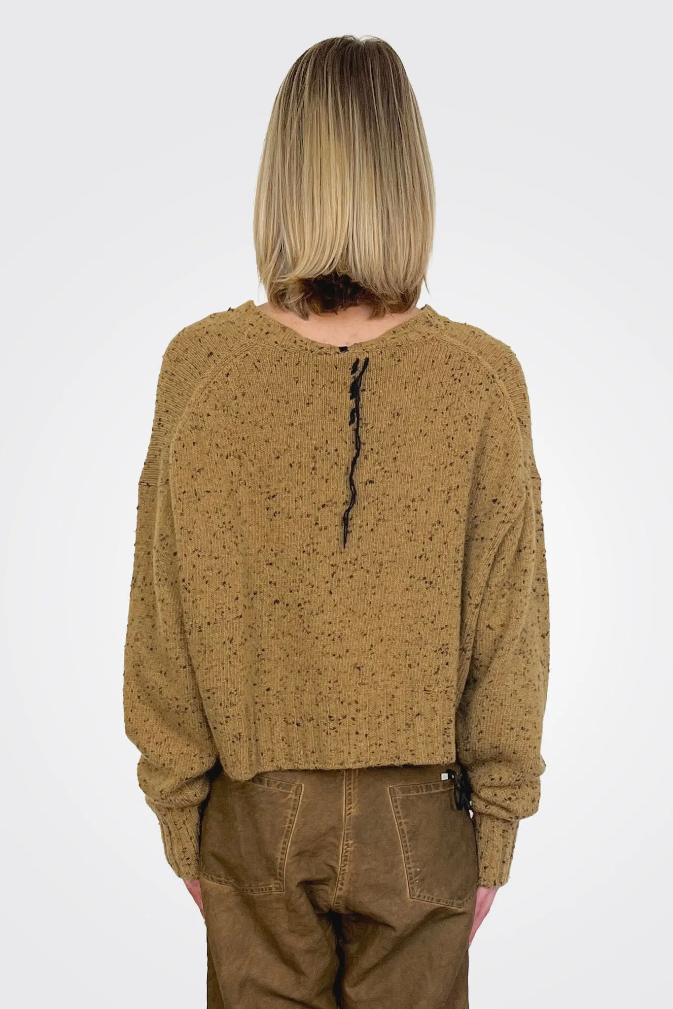 Cropped Boxy Sweater - Sahara