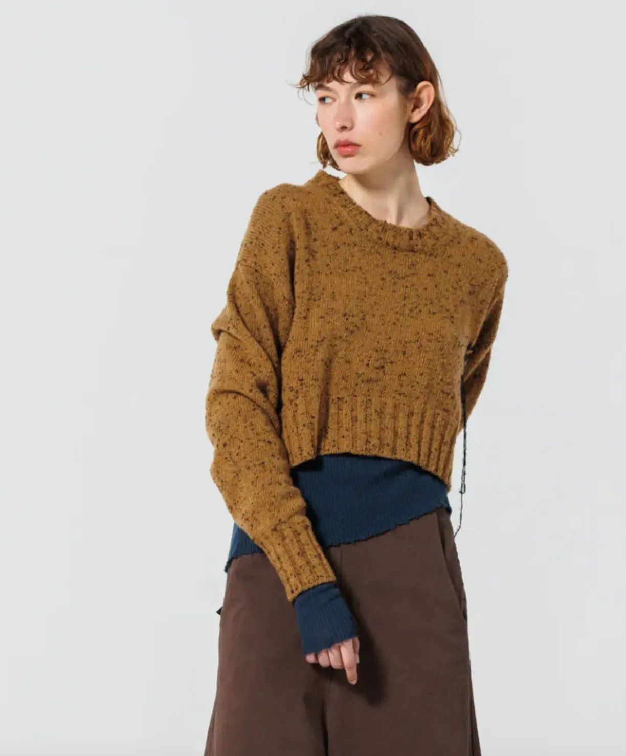 Cropped Boxy Sweater - Sahara