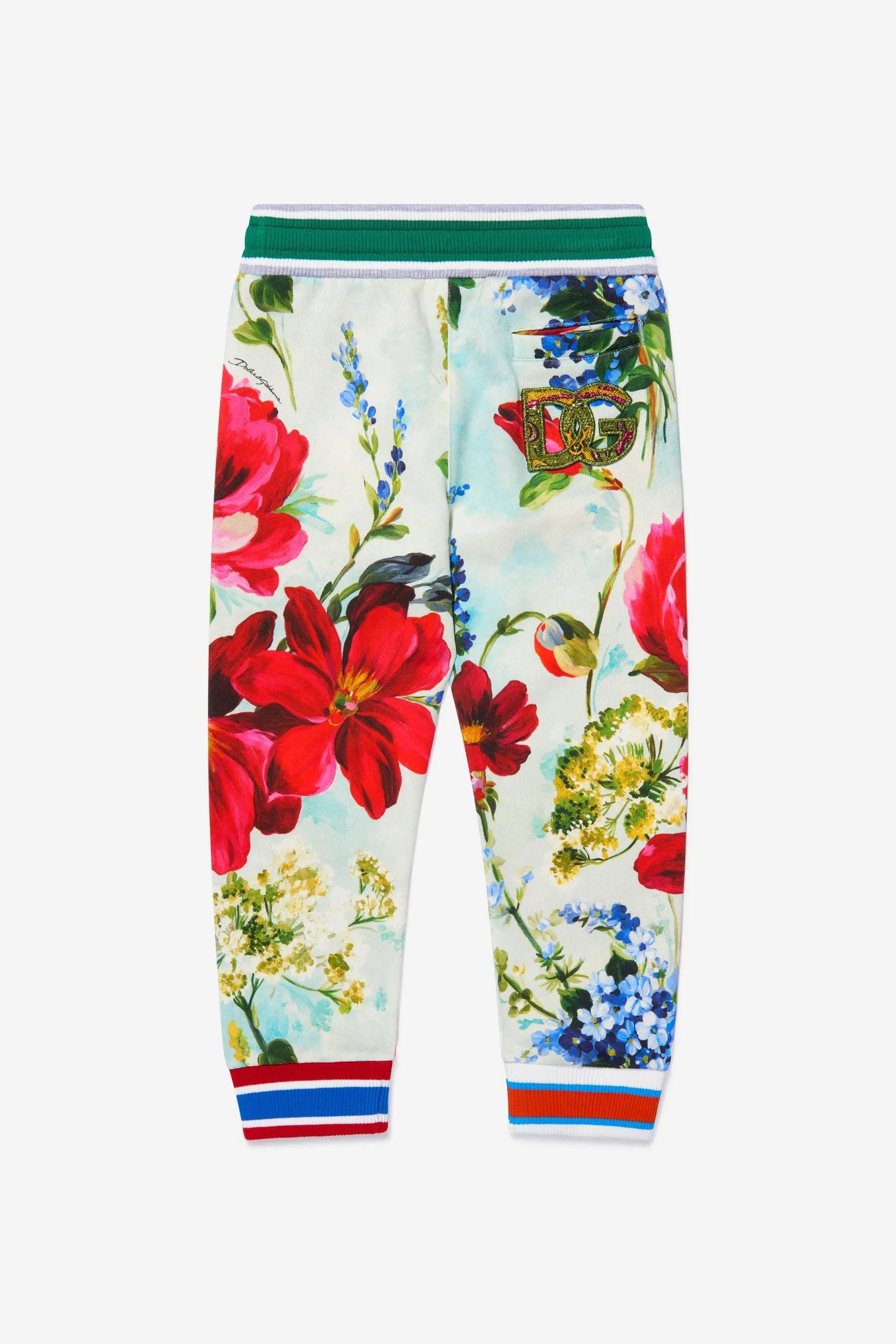 Dolce & Gabbana Girls Cotton Floral Print Joggers