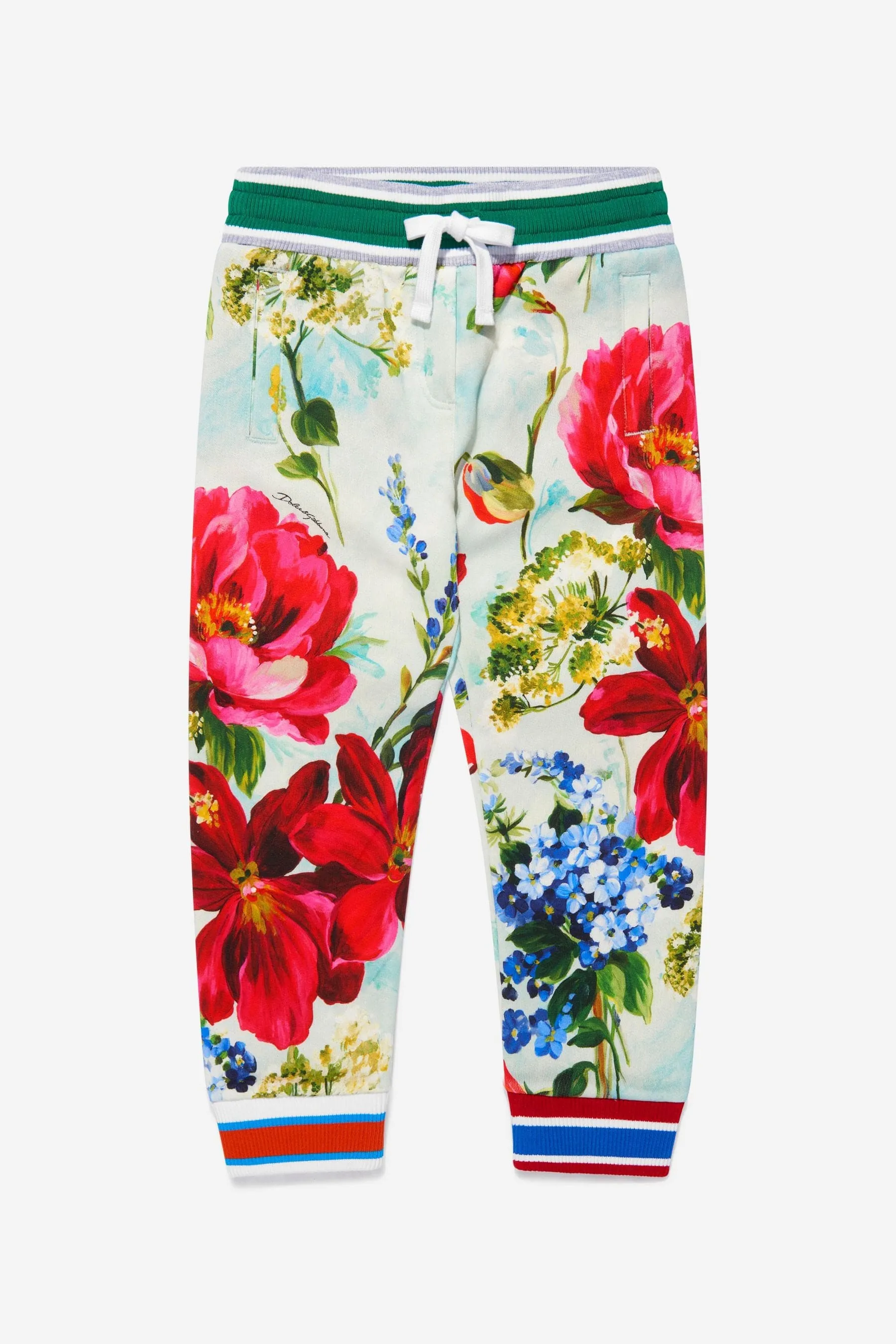 Dolce & Gabbana Girls Cotton Floral Print Joggers