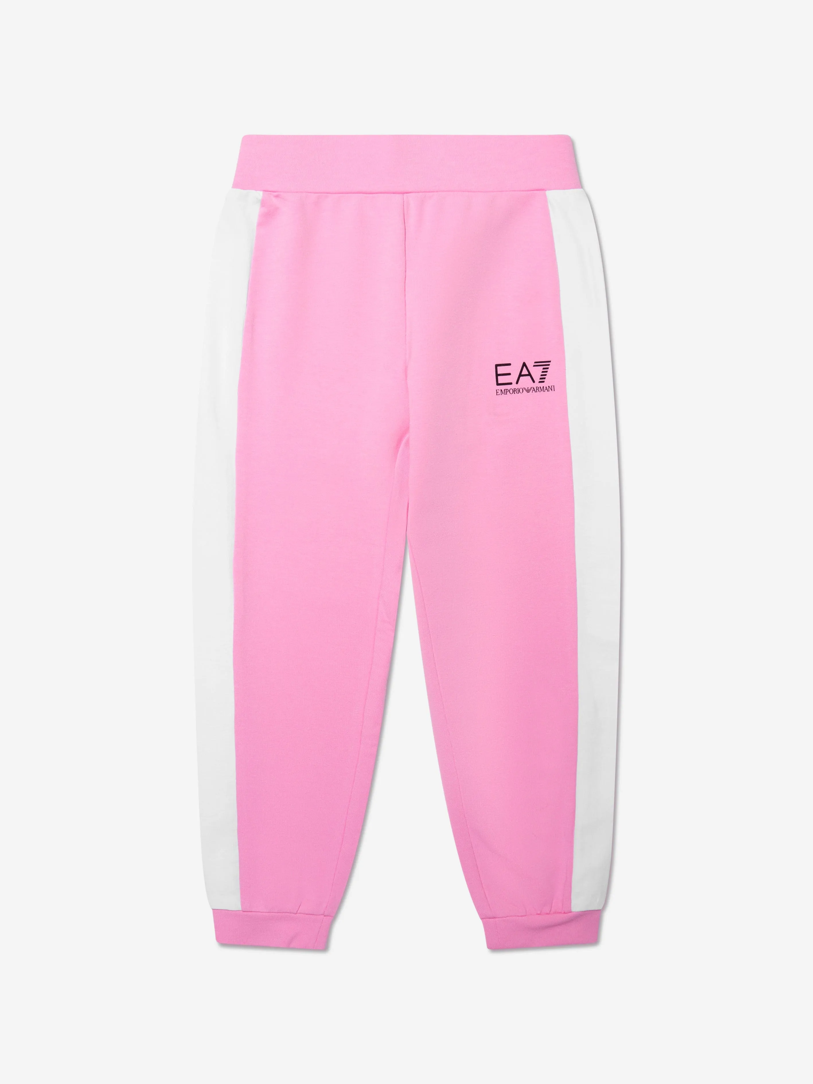 EA7 Emporio Armani Girls Logo Colourblock Joggers in Pink