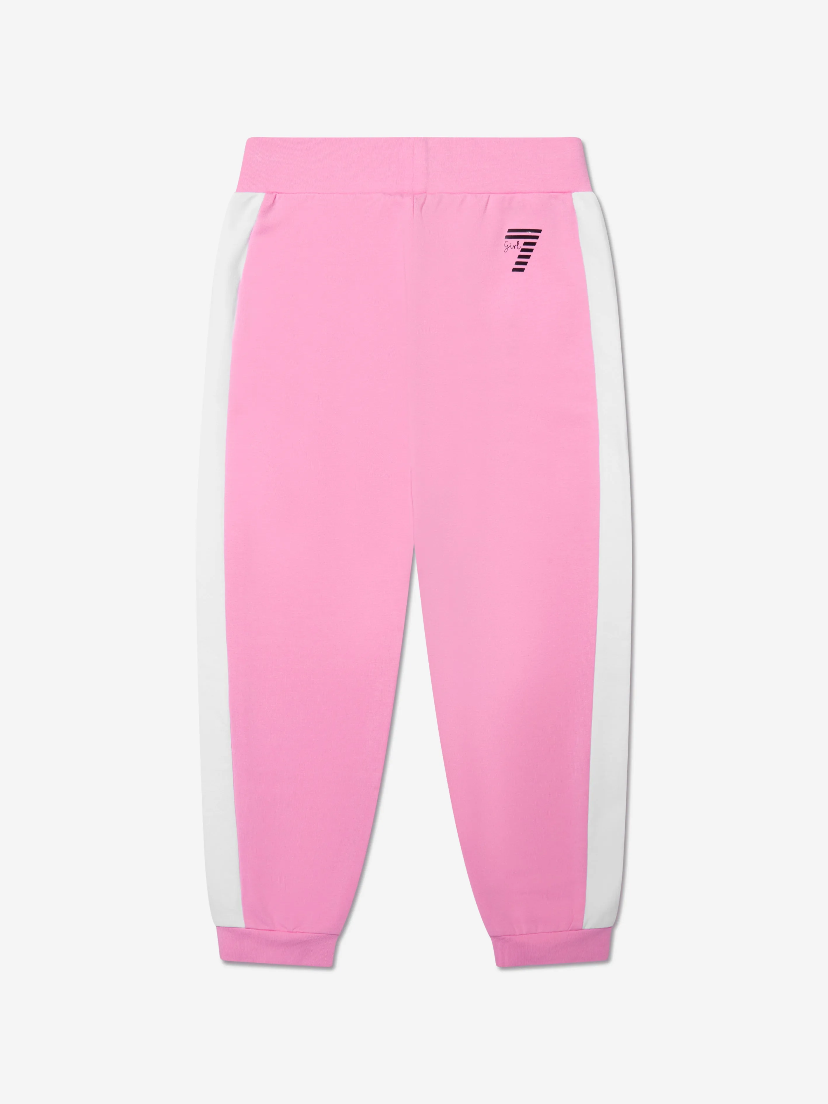 EA7 Emporio Armani Girls Logo Colourblock Joggers in Pink