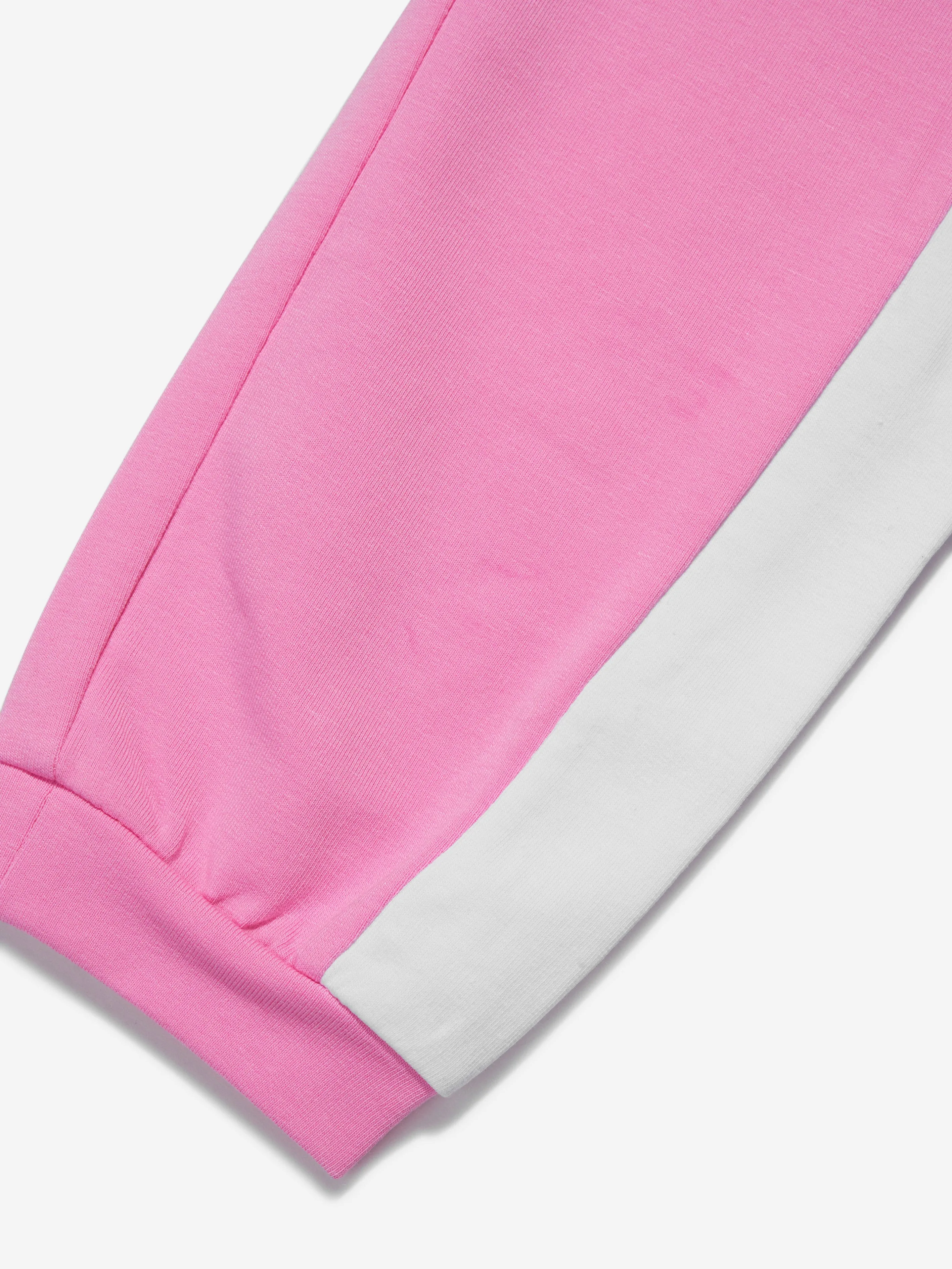 EA7 Emporio Armani Girls Logo Colourblock Joggers in Pink