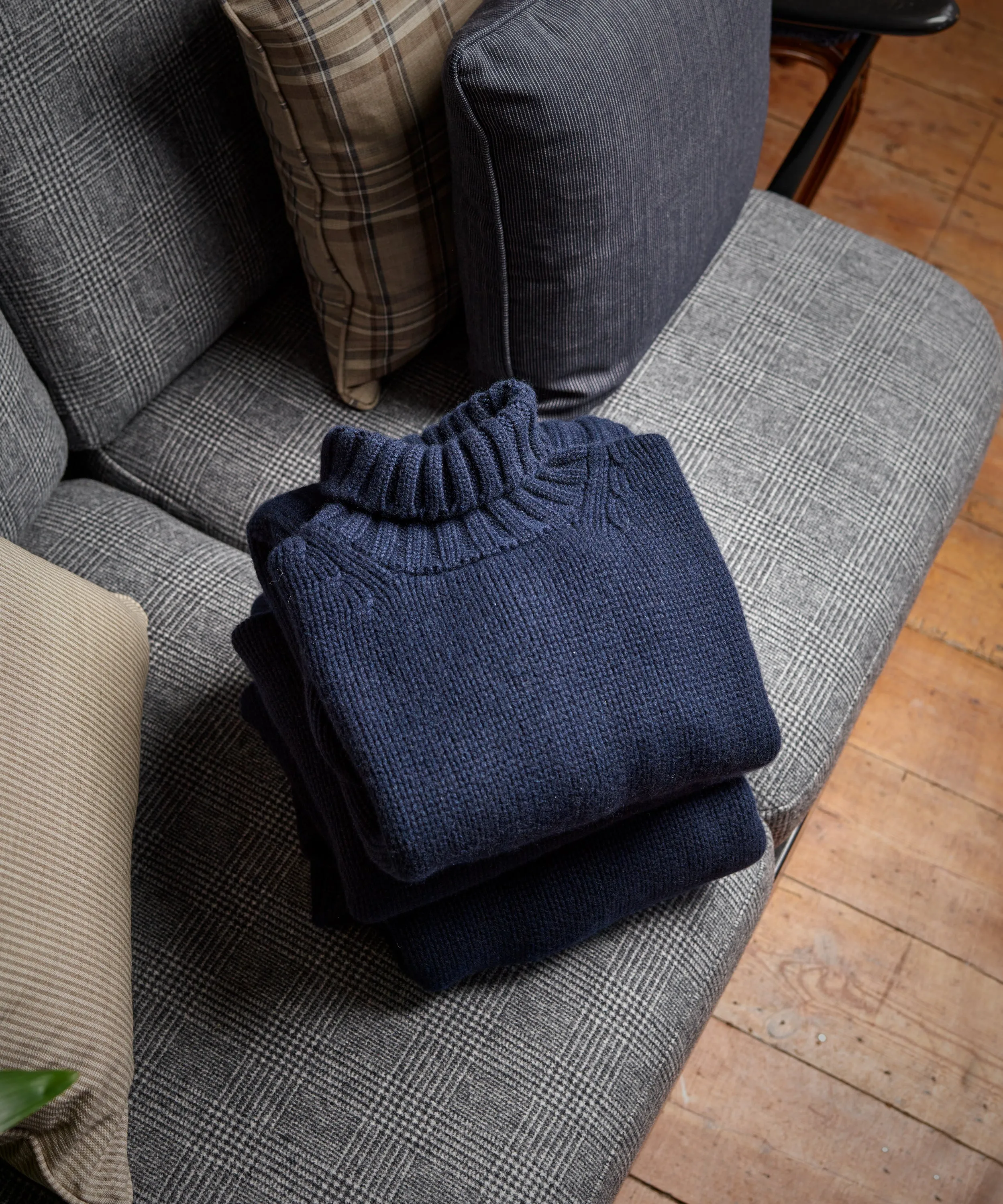 FOX x CORGI Dark Royal Blue Cashmere Roll Neck Pullover