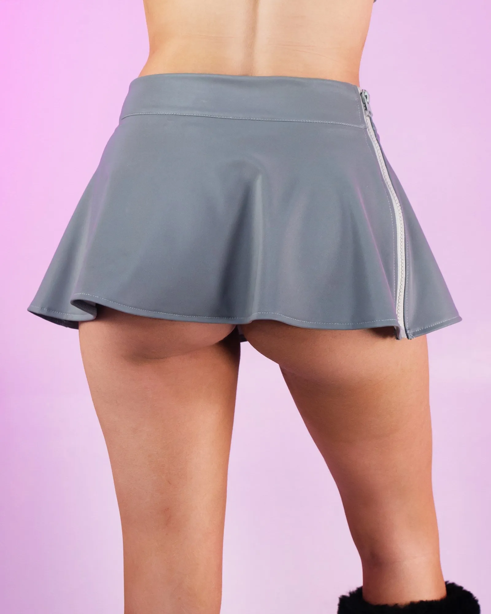 Get Lit Reflective Flare Skirt