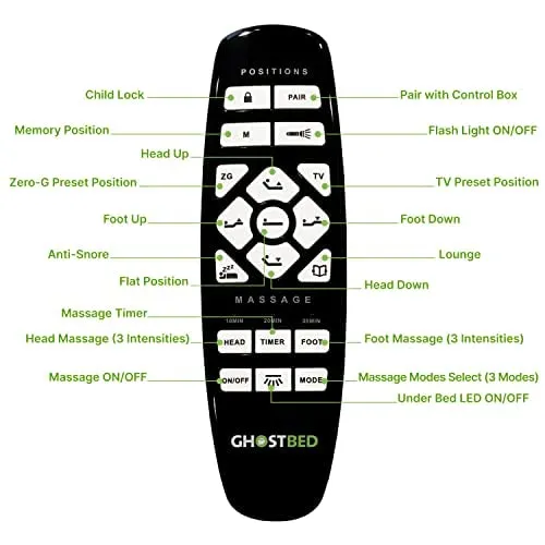 GhostBed Adjustable Bed Frame & Power Base with Wireless Remote - Zero Gravity & Massage Settings, USB Ports, Split King