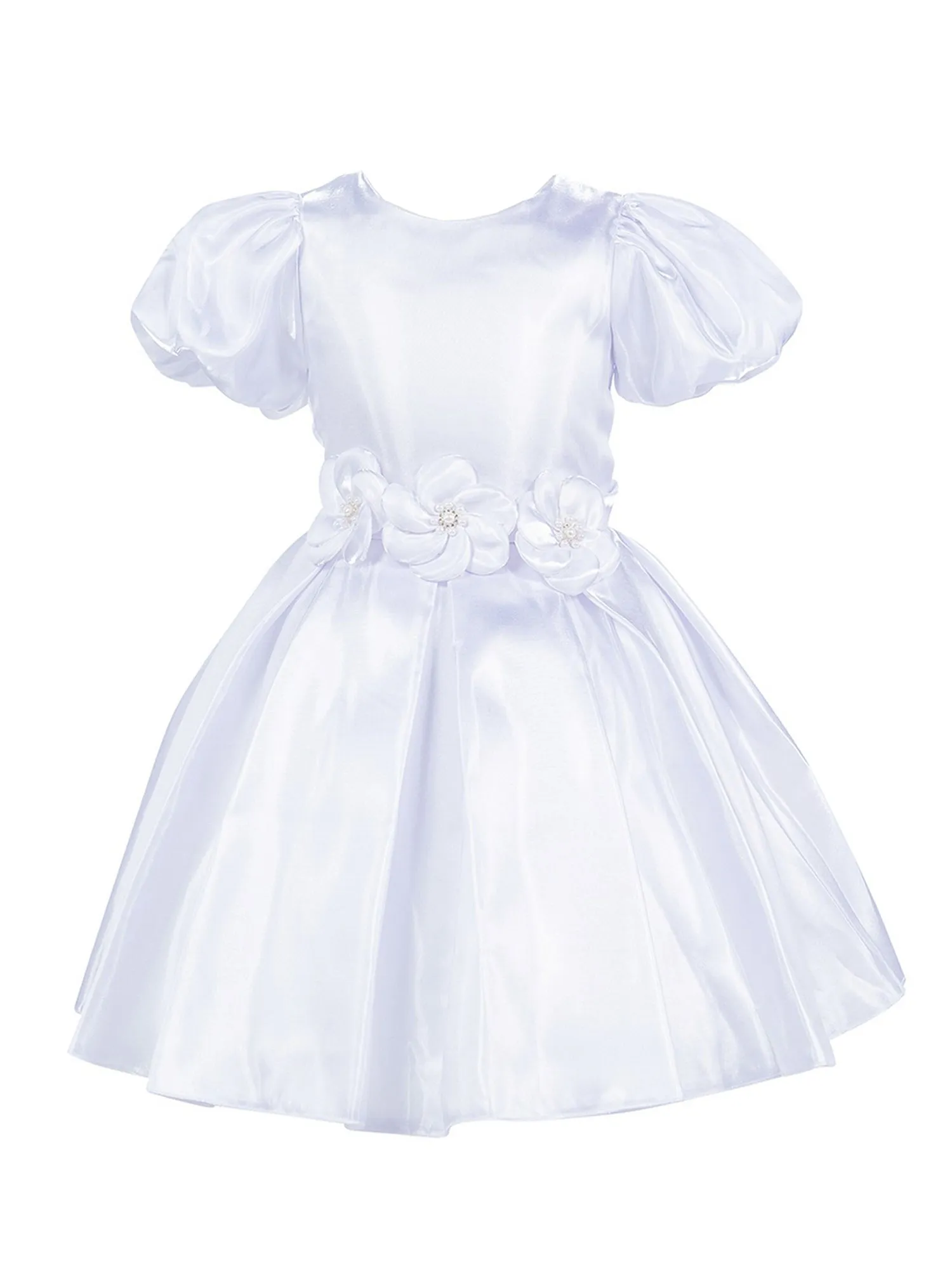 Girls Lala & Erina Multi Color Puff Sleeve Pleated Flower Girl Dress 2-12