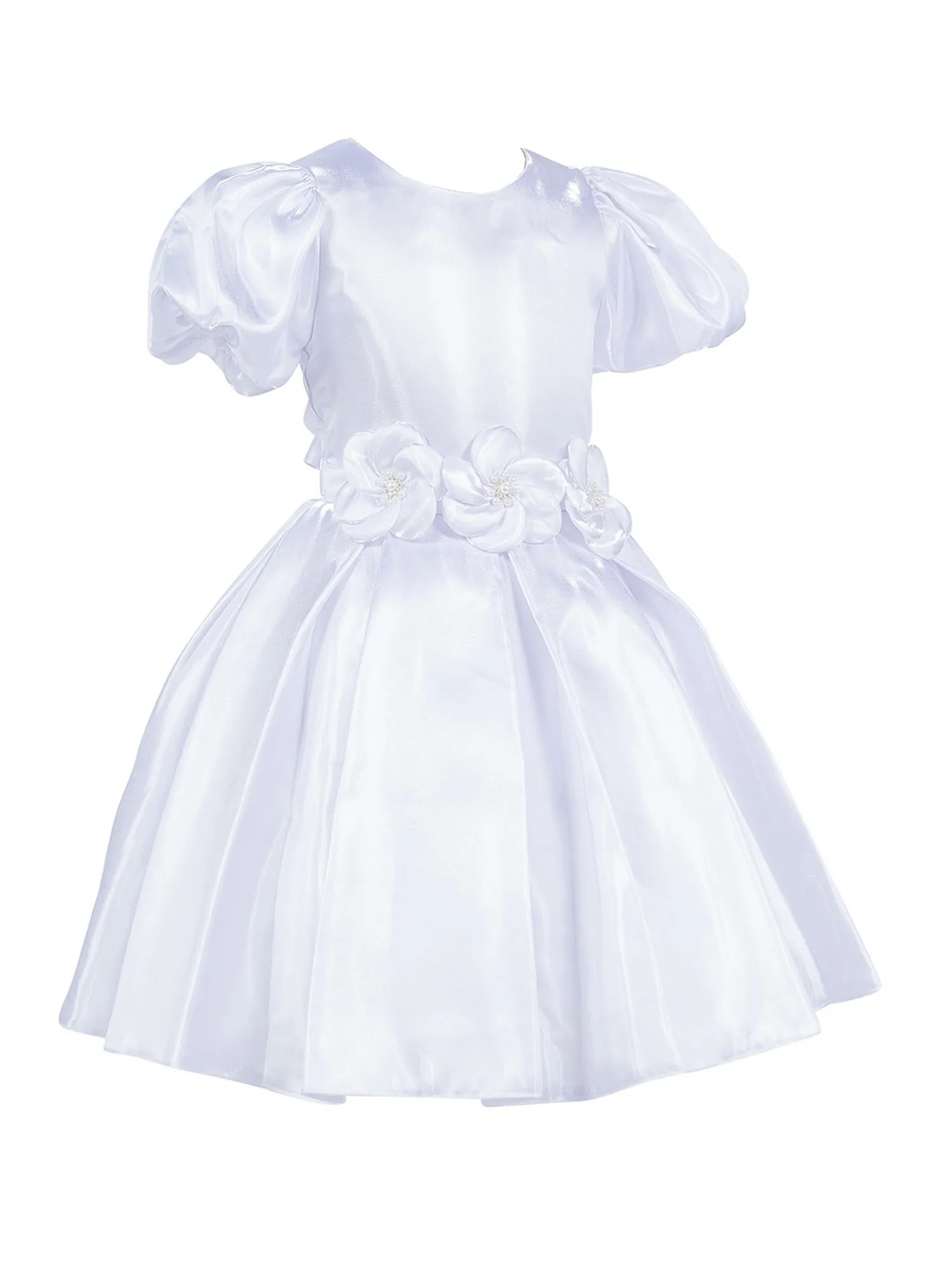 Girls Lala & Erina Multi Color Puff Sleeve Pleated Flower Girl Dress 2-12