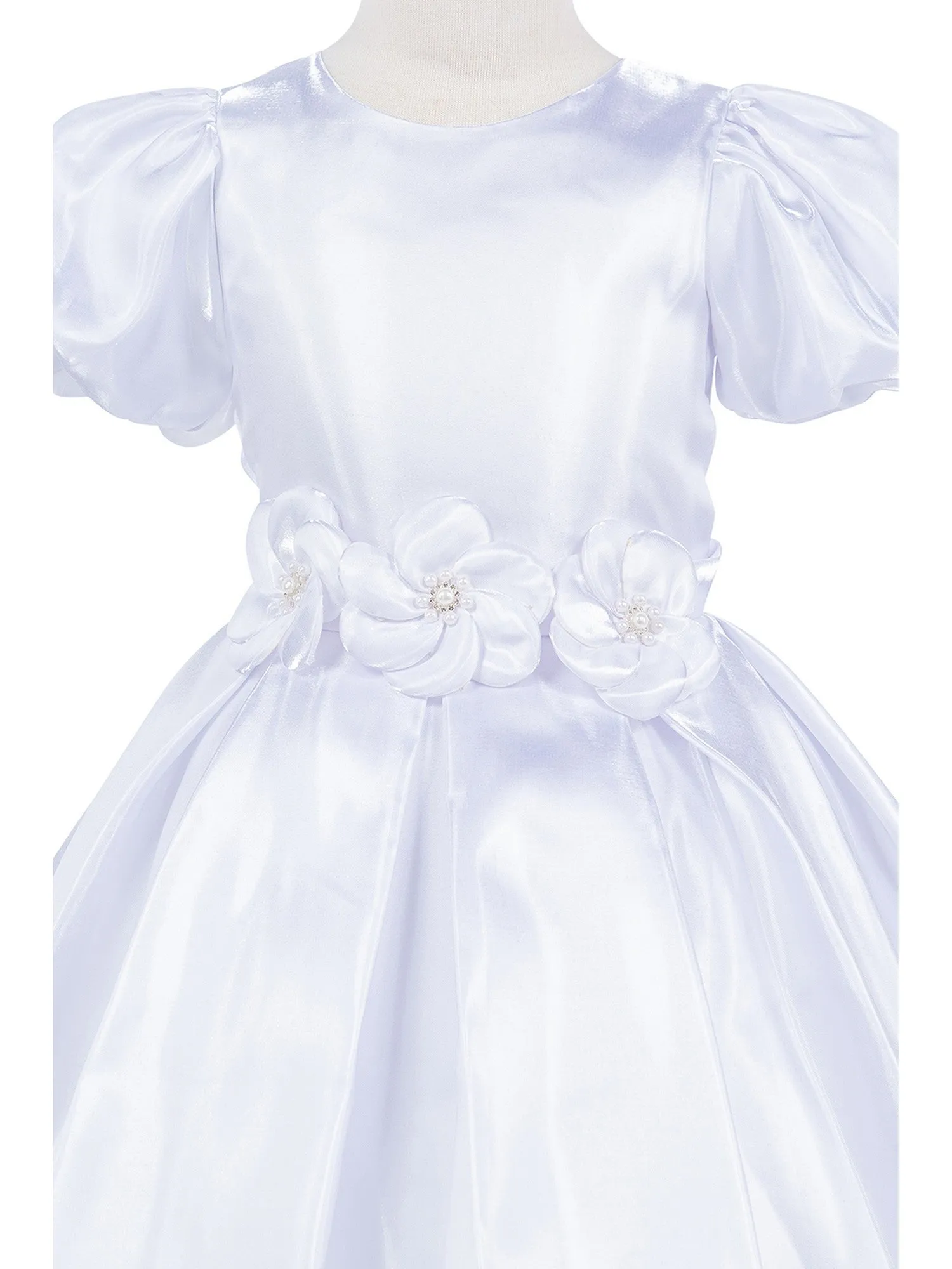 Girls Lala & Erina Multi Color Puff Sleeve Pleated Flower Girl Dress 2-12