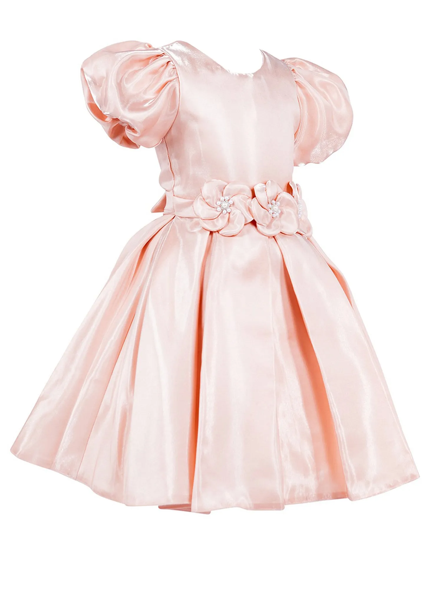 Girls Lala & Erina Multi Color Puff Sleeve Pleated Flower Girl Dress 2-12