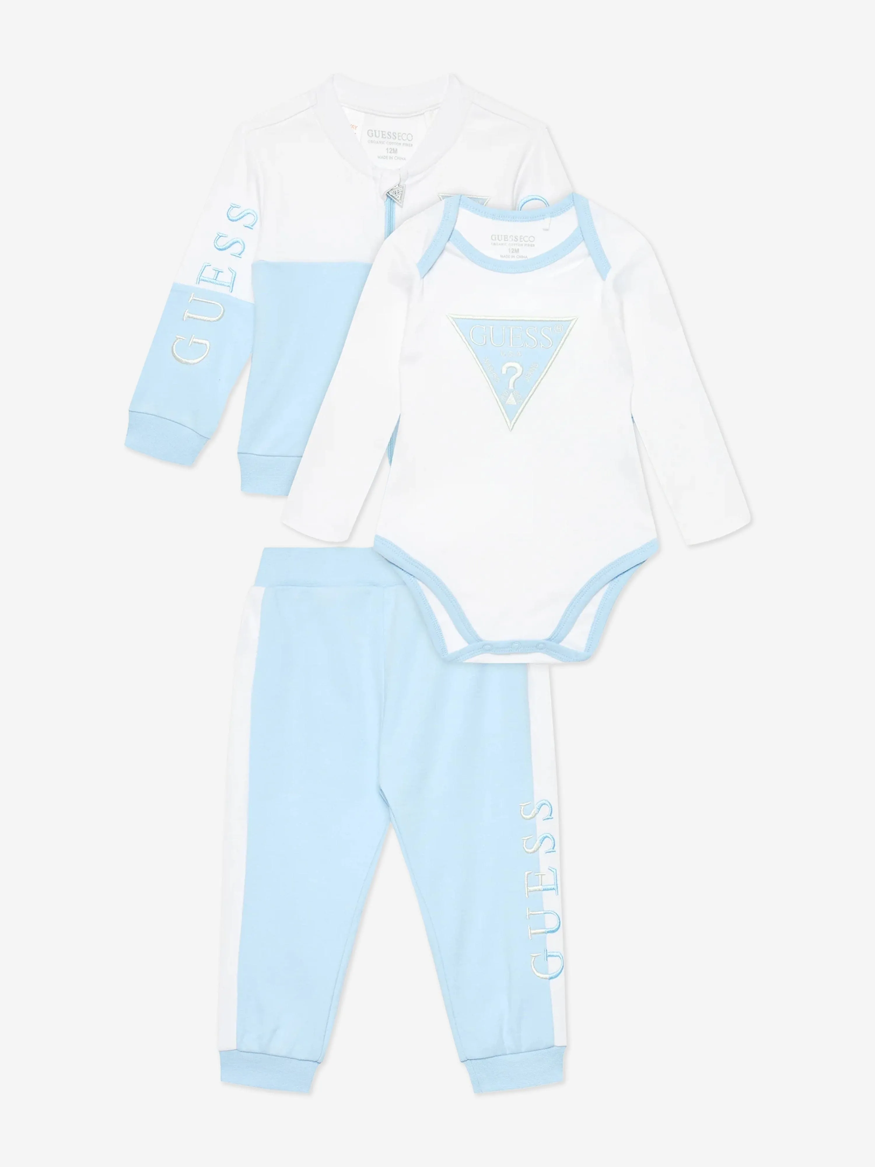 Guess Baby Boys 3 Piece Tracksuit Set in Blue