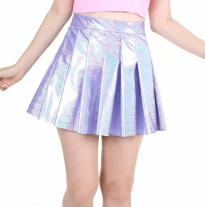 Holographic Pleated Skirt