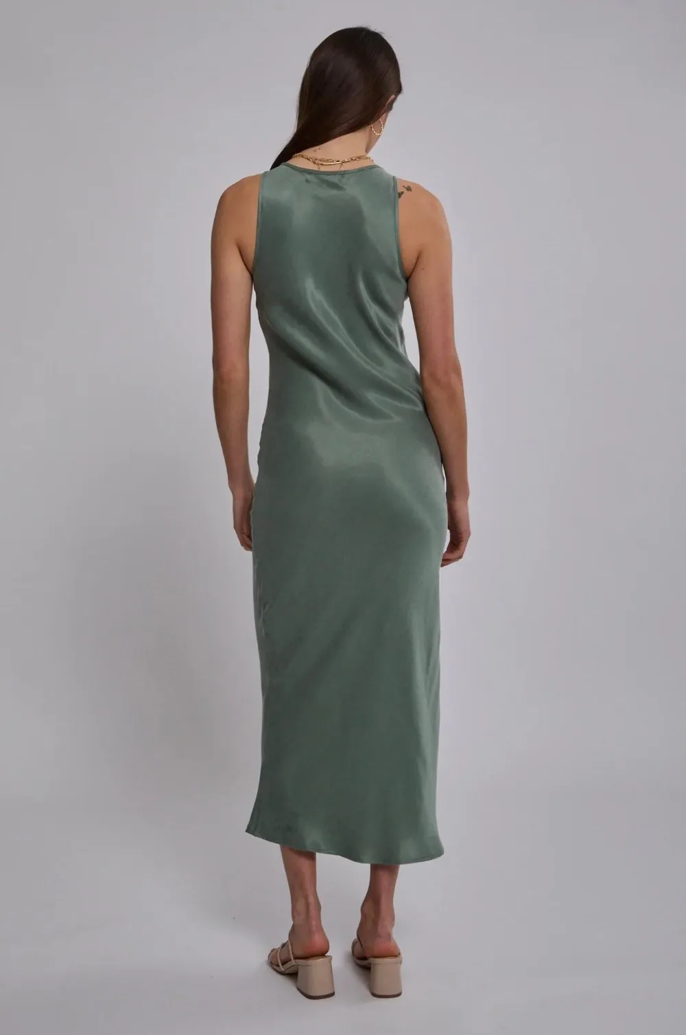 Indigo Slip Dress Green Smoke