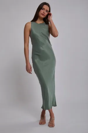 Indigo Slip Dress Green Smoke