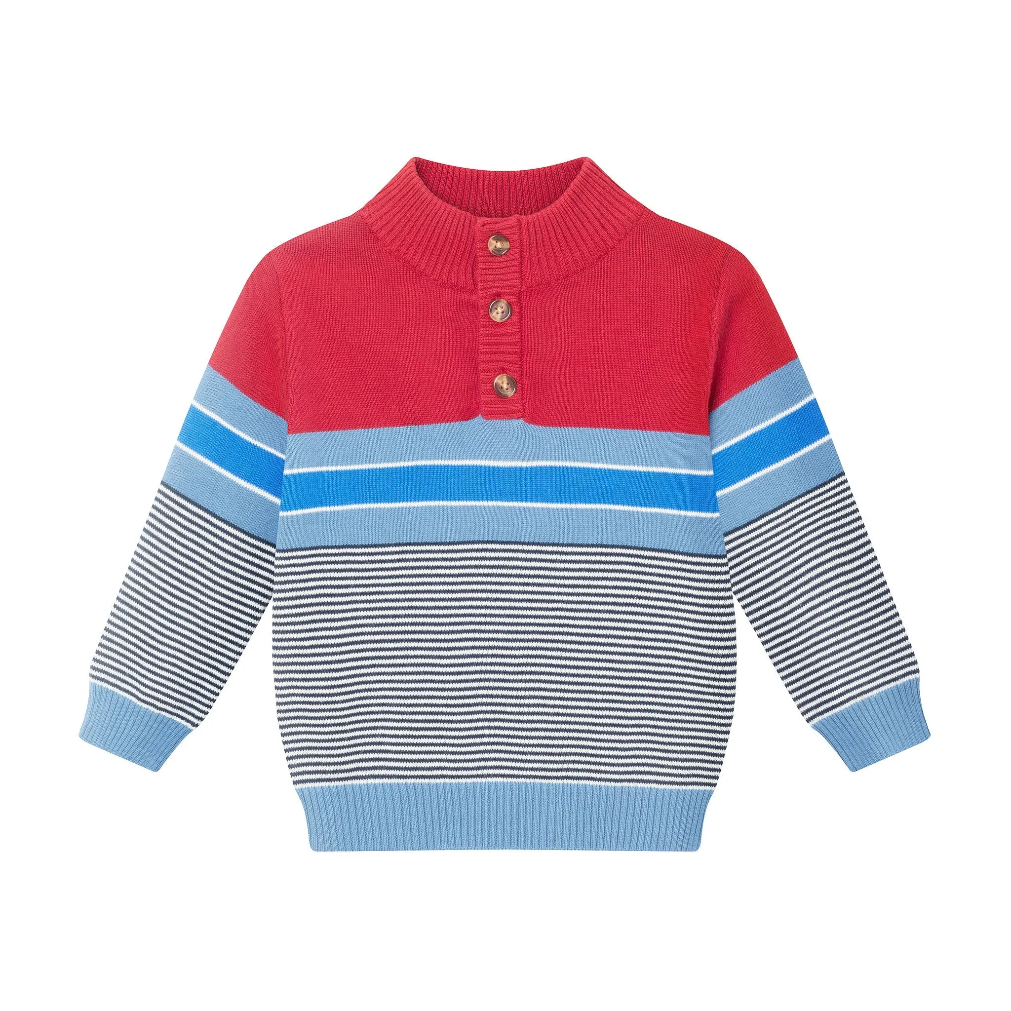 Infant Red/Blue Striped Sweater & Jogger Set