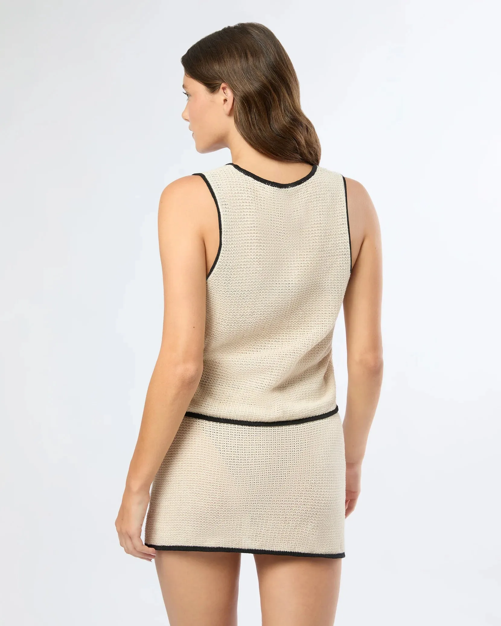 Linen Knit Mini Skirt Birch Black