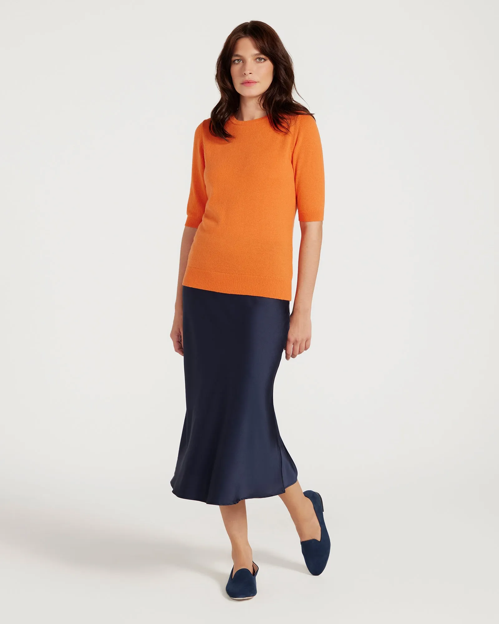 Margaux Knit Top In Cashmere & Wool - ORANGE