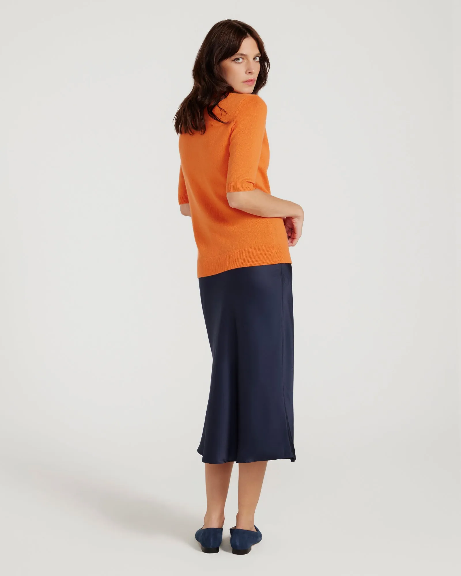 Margaux Knit Top In Cashmere & Wool - ORANGE