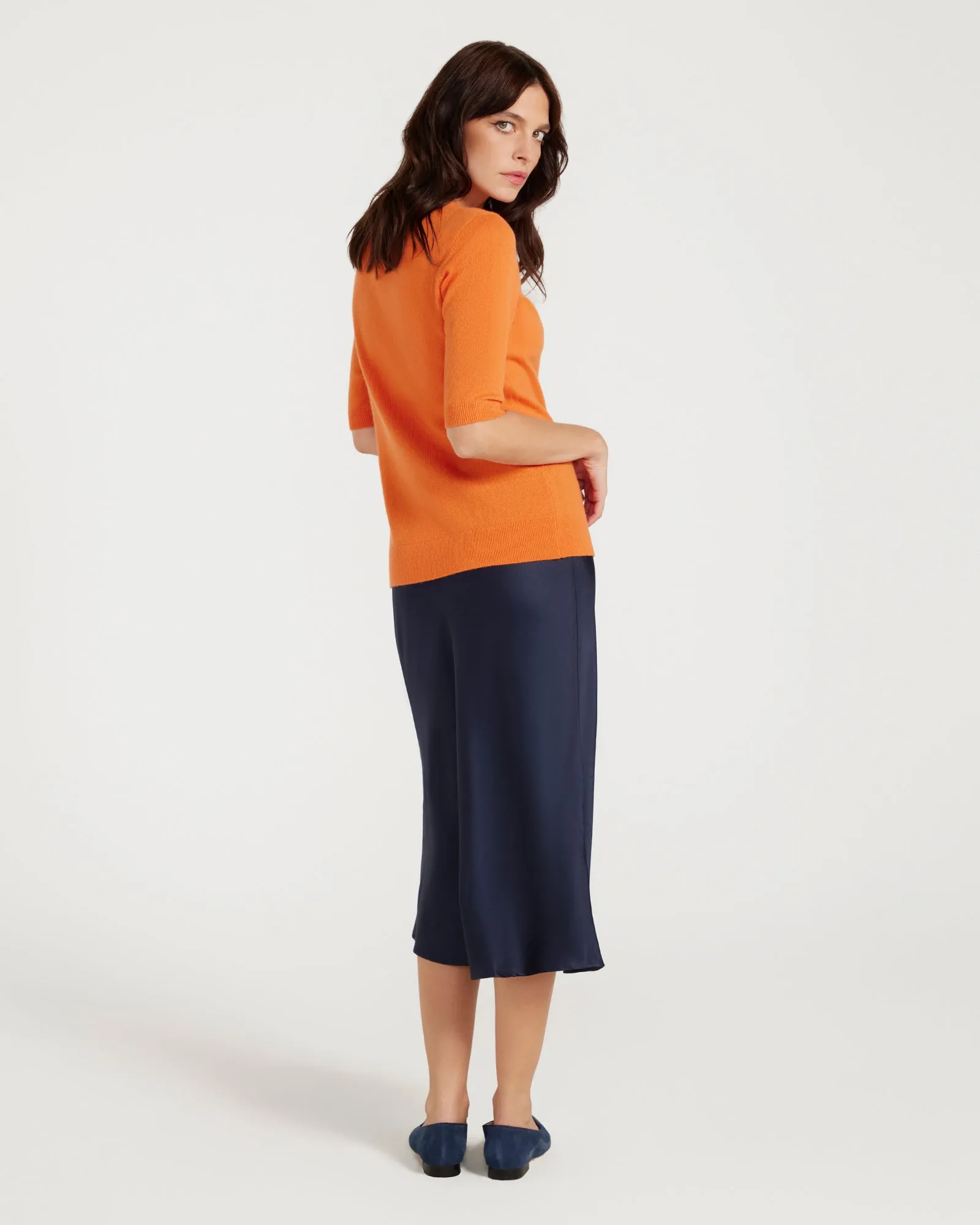 Margaux Knit Top In Cashmere & Wool - ORANGE