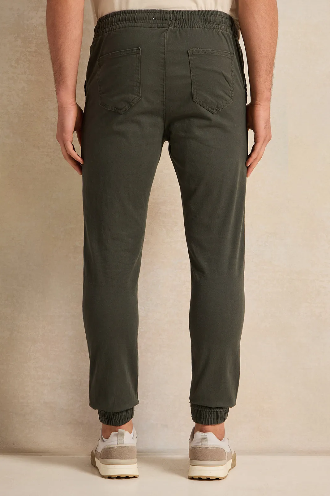 Men OliveTwill Joggers