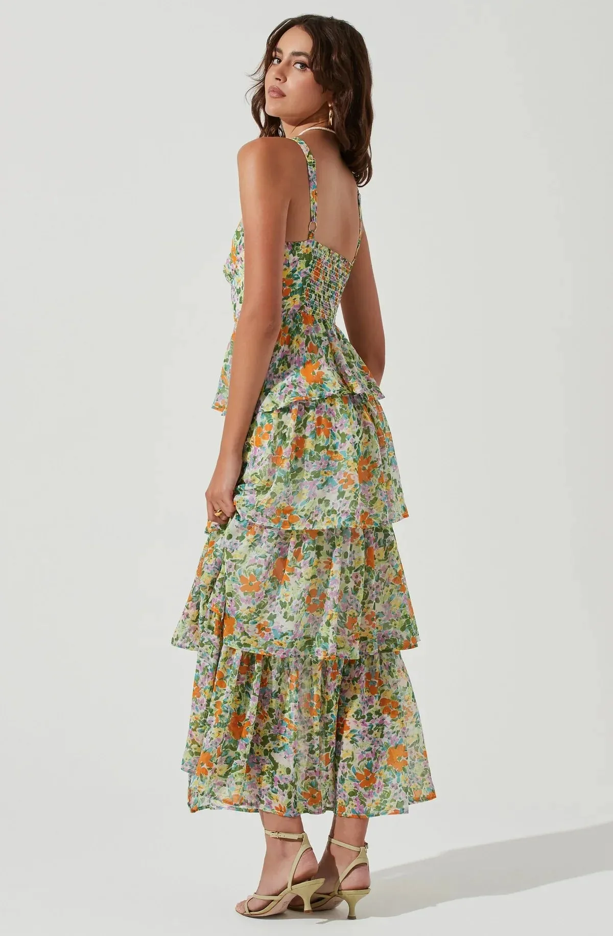 MIDSUMMER FLORAL Stylish TIERED MAXI DRESS