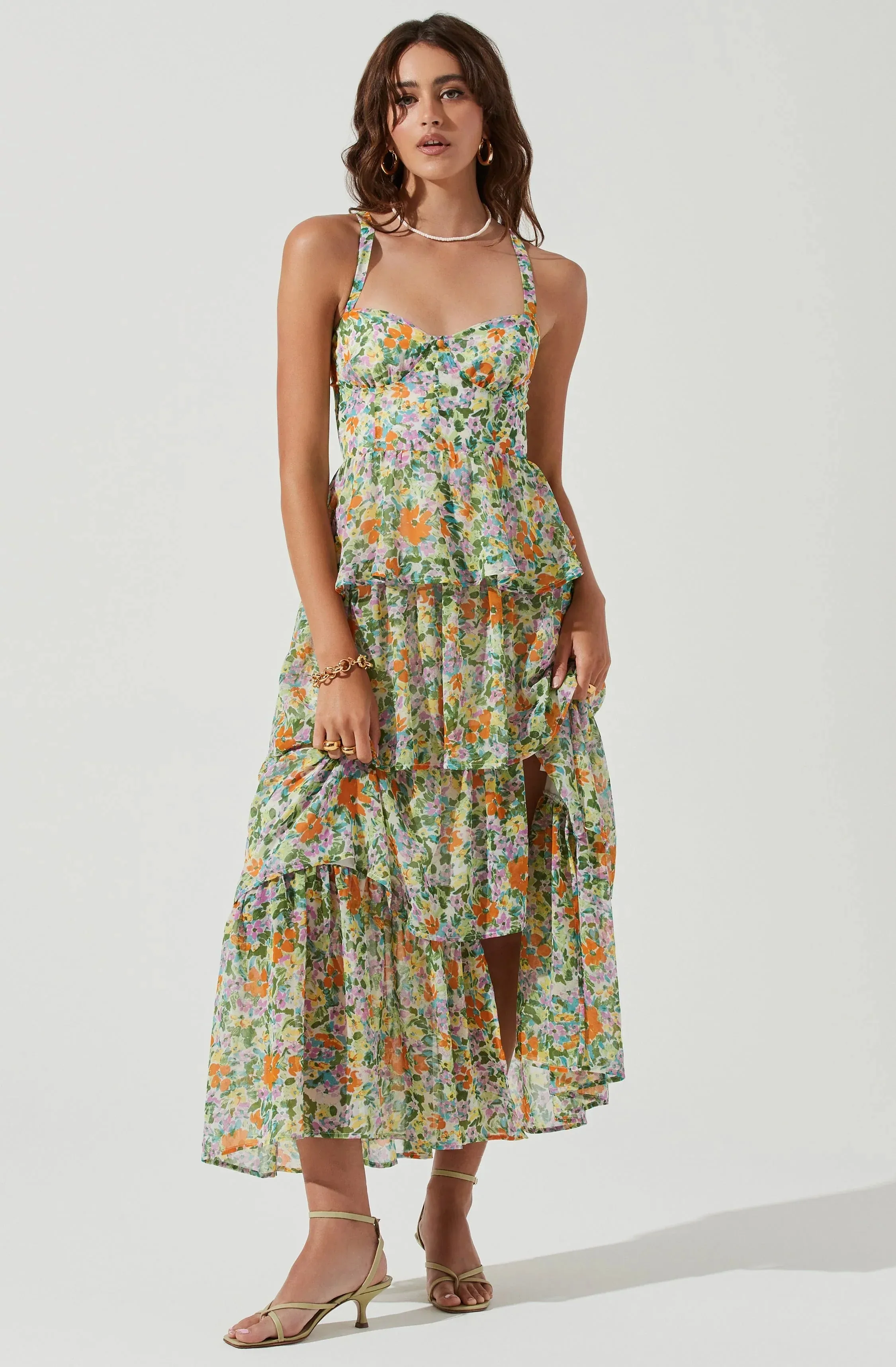 MIDSUMMER FLORAL Stylish TIERED MAXI DRESS