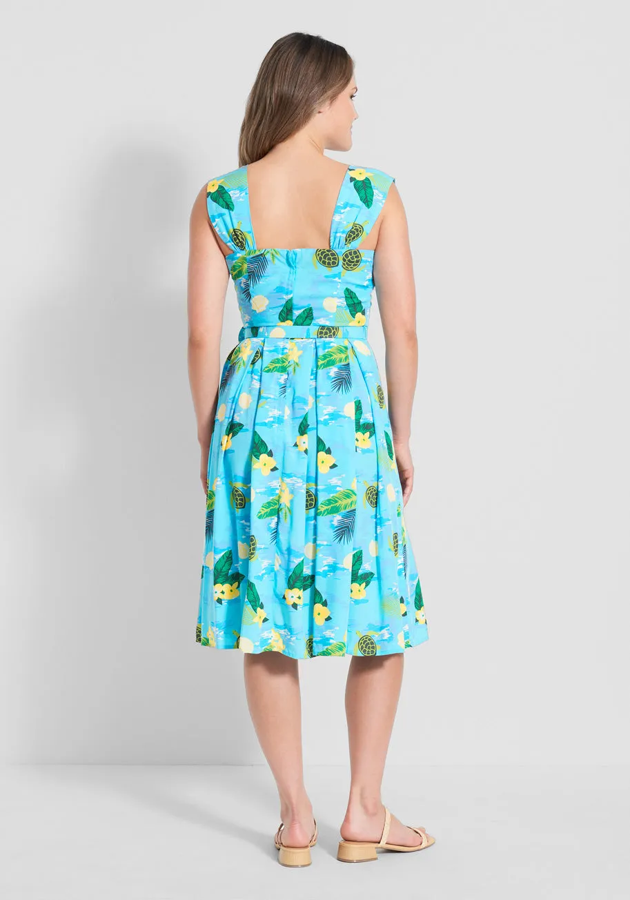 ModCloth x Collectif Turtle Bay Social Swing Dress