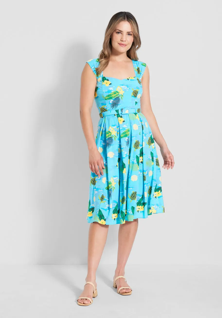 ModCloth x Collectif Turtle Bay Social Swing Dress