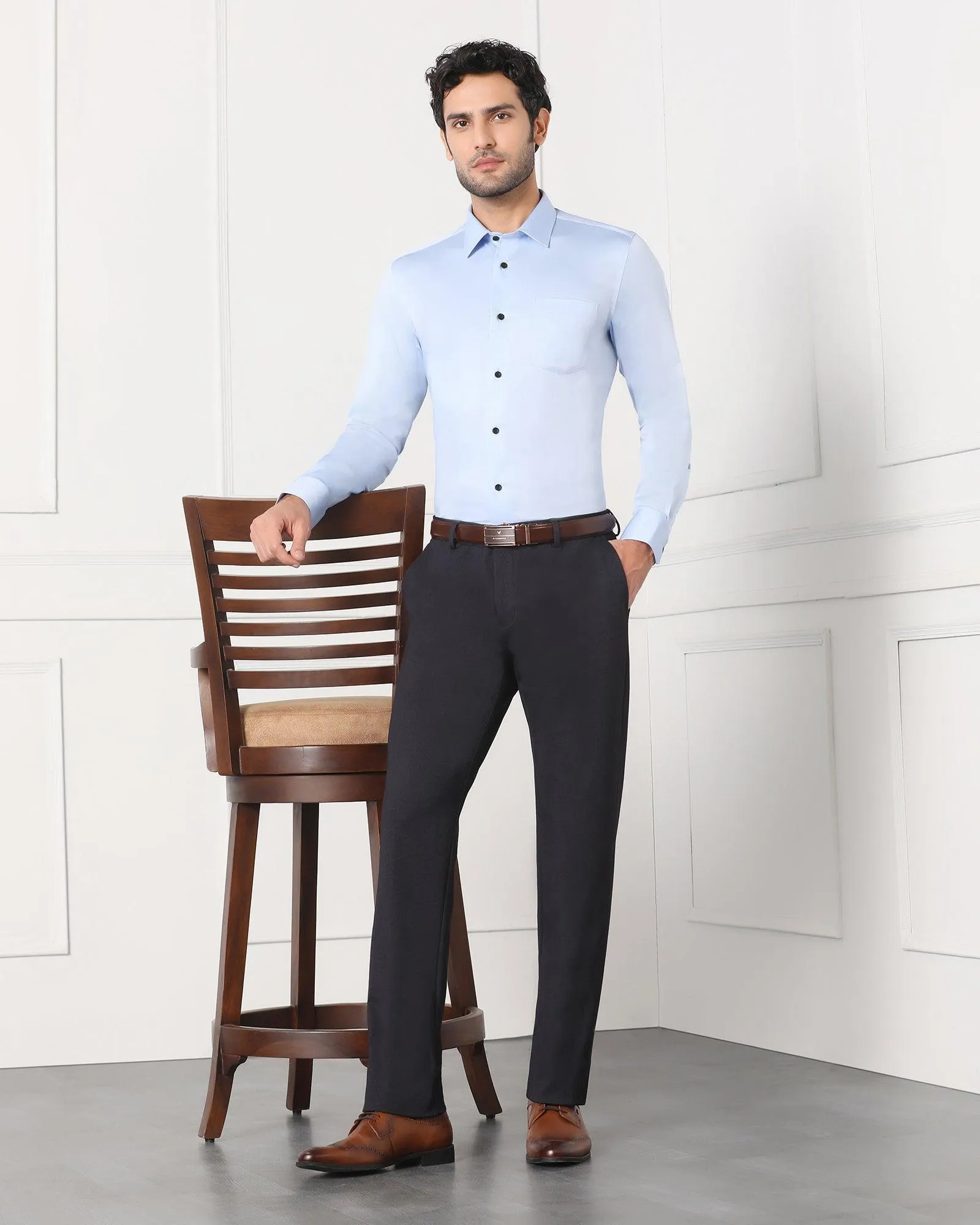 Must Haves Formal Sky Blue Solid Shirt - Sailor