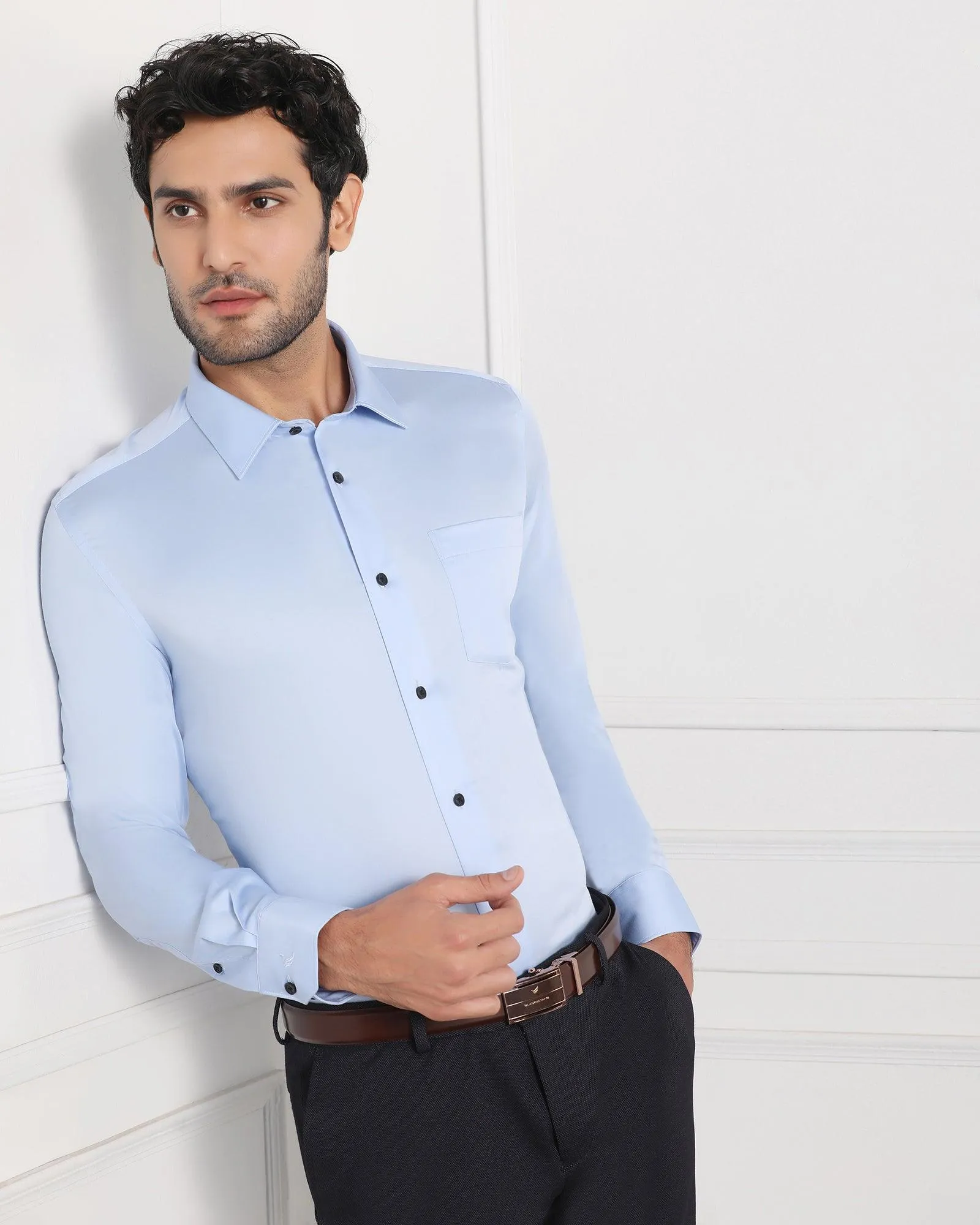 Must Haves Formal Sky Blue Solid Shirt - Sailor