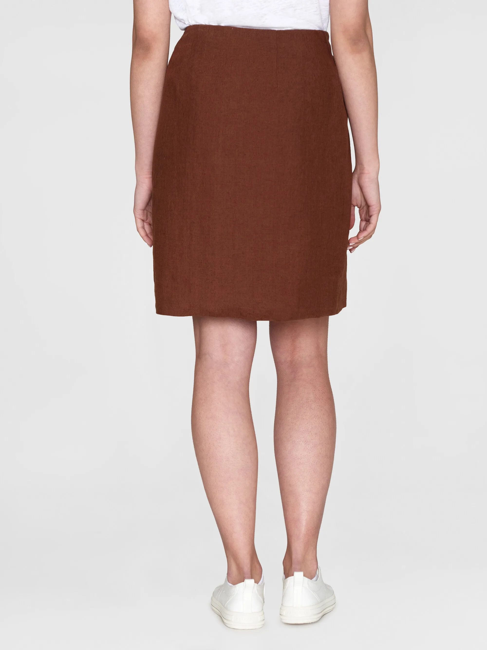 Natural linen wrap skirt - Tiramisu