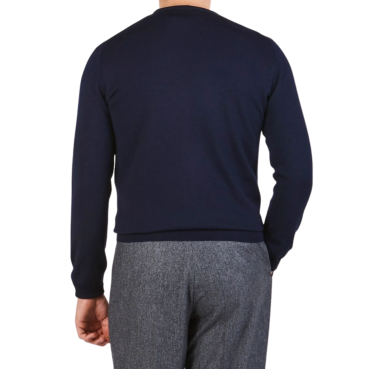 Navy Extra Fine Merino Crew Neck